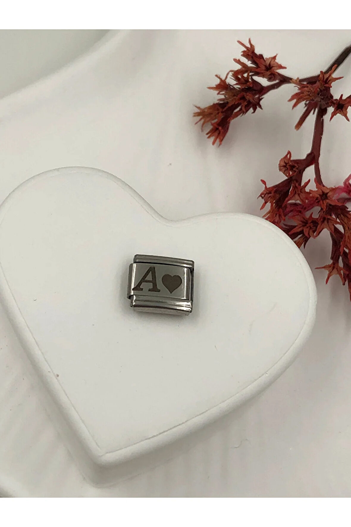 A Harfli Paslanmaz Çelik Italyan Charm Bileklik Kişiselleştirme Eki Link