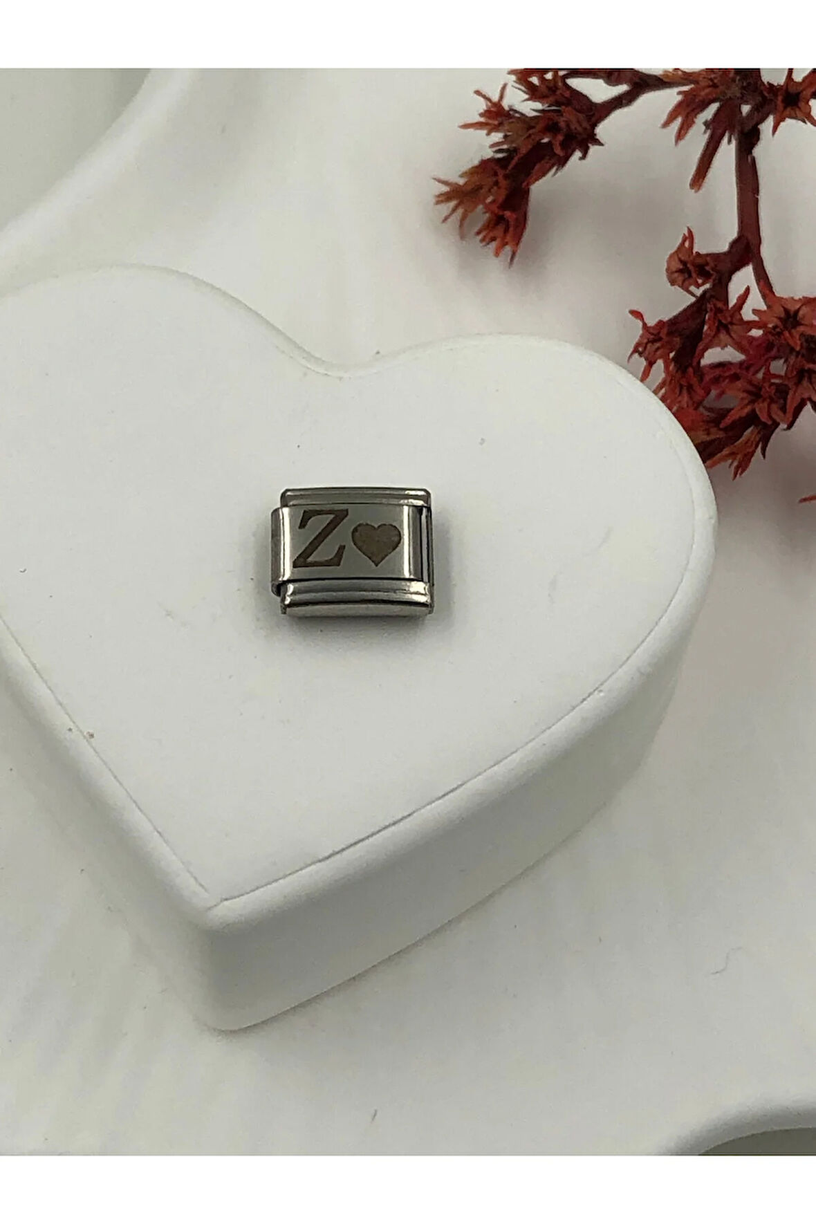 Z Harfli Paslanmaz Çelik Italyan Charm Bileklik Kişiselleştirme Eki Link