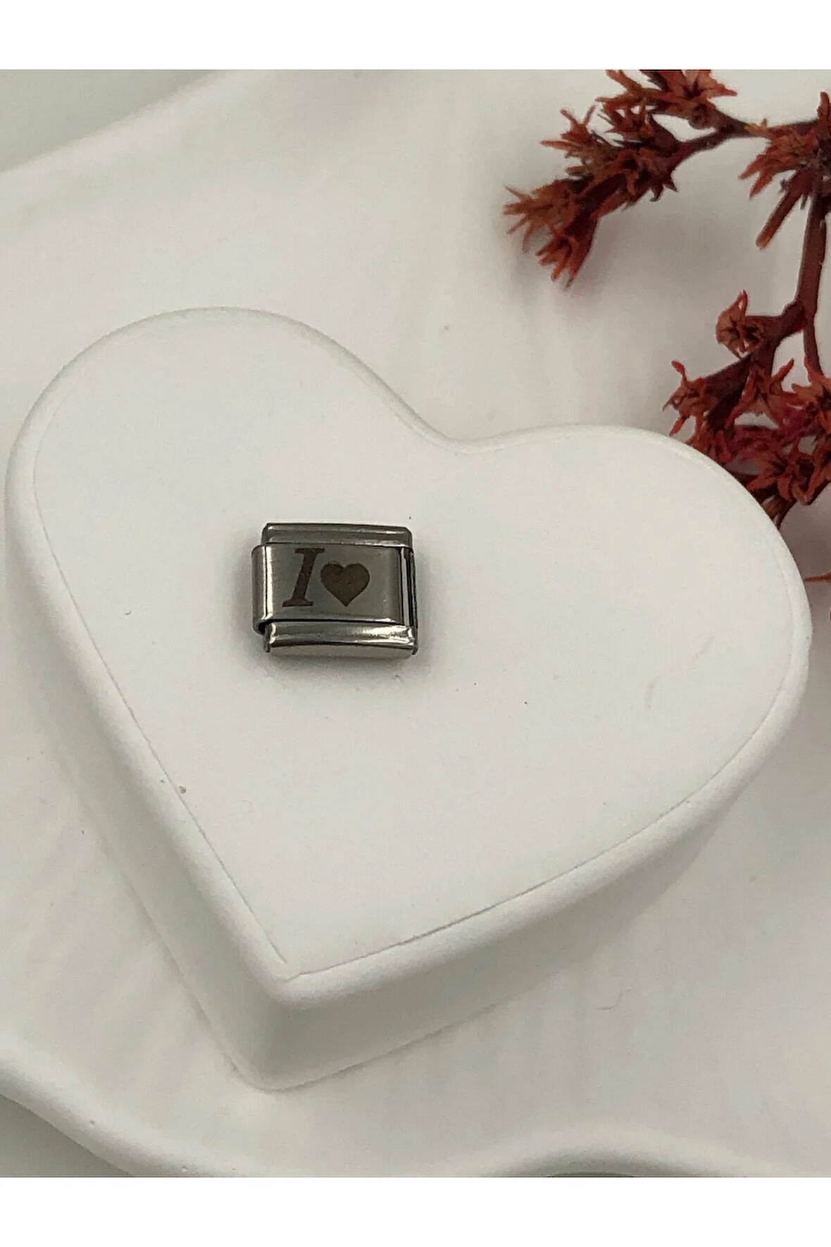 I Harfli Paslanmaz Çelik Italyan Charm Bileklik Kişiselleştirme Eki Link