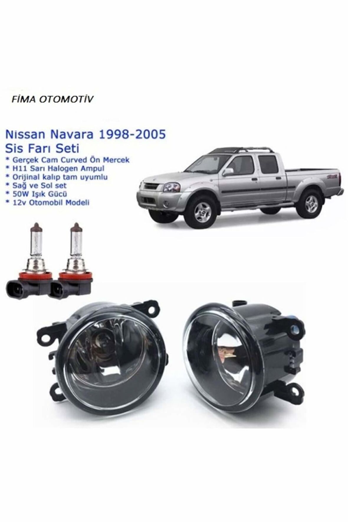 8200074008-camlı Sağ+sol Nissan Navara 1998 Sis Farı Set Oem: 8200074008
