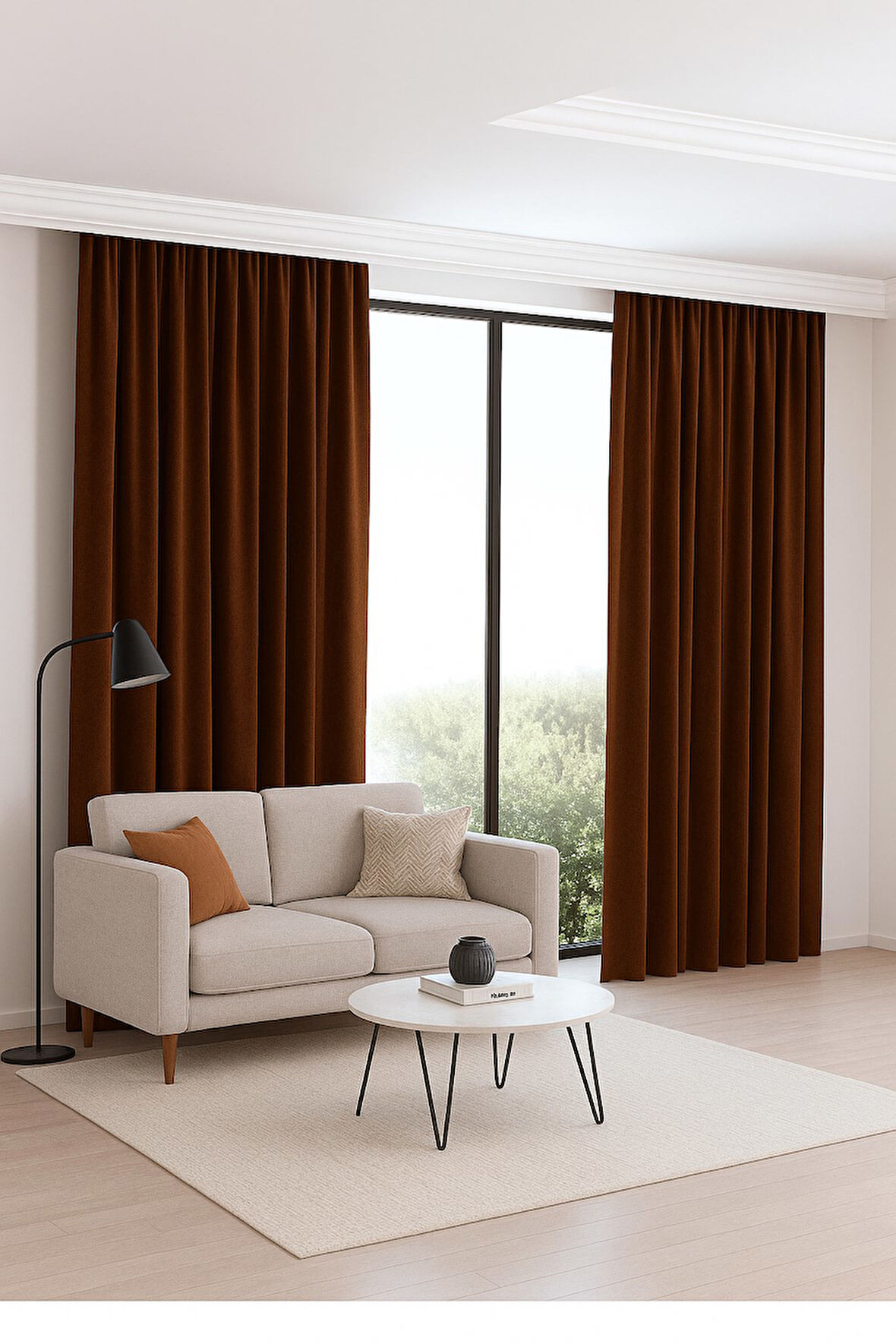 Düz Renk Fon Perde 2 Parça 145cm x 245cm
