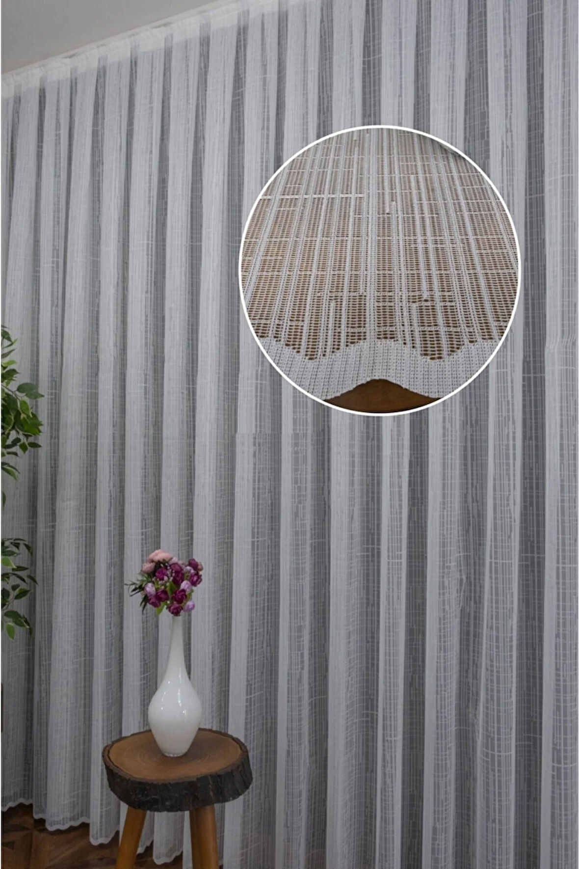 Farbateks Dikim Işın Model Desen Tasarım 2kat Pileli Ütü Istemez Tül Perde