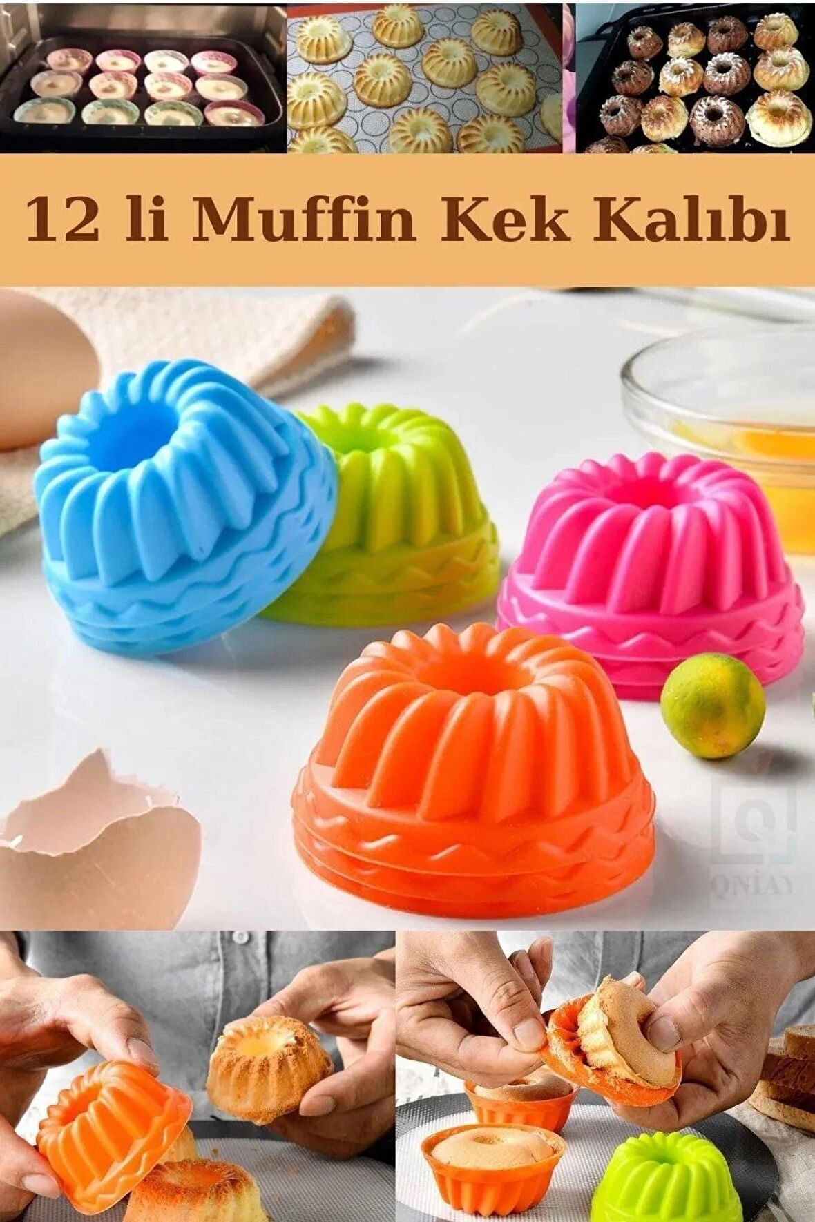 Silikon Mini Kek Kalıbı 6 Parça Muffin Kek Kalıbı Pratik Kek Kalıbı