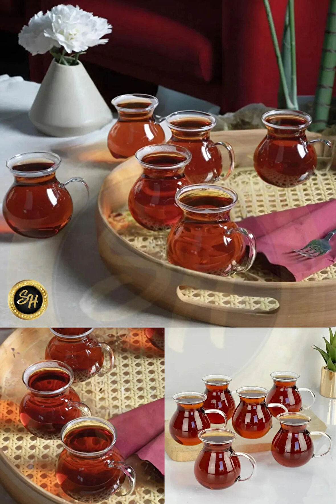 Keyfi Ala Borosilikat 6'lı Çay Bardağı Pinterest Bardak