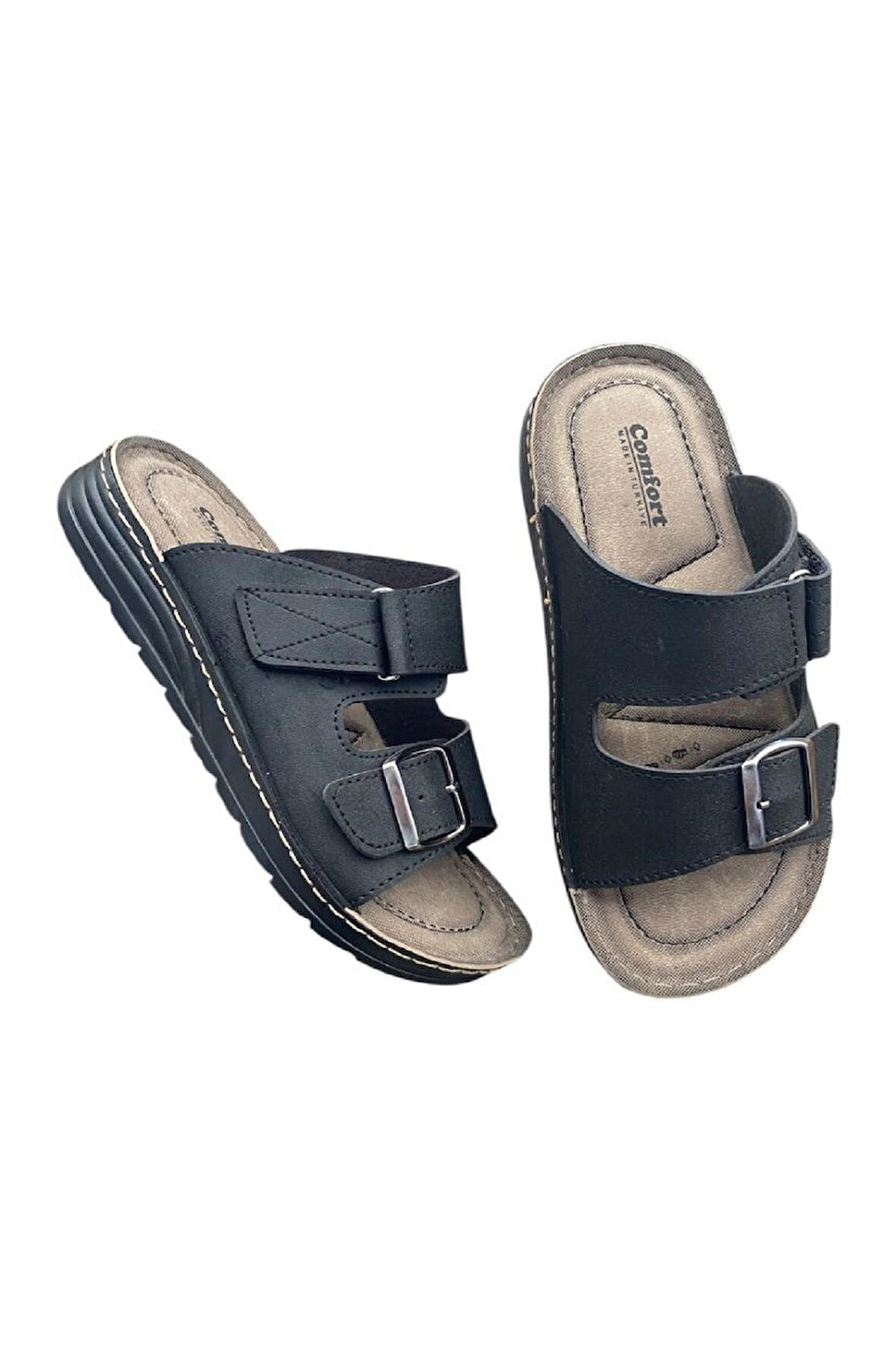 Erkek Ortopedik Taban Terlik Ayarlanabilir Tokalı Günlük Rahat Ev Ve Dışarı - İş Terliği