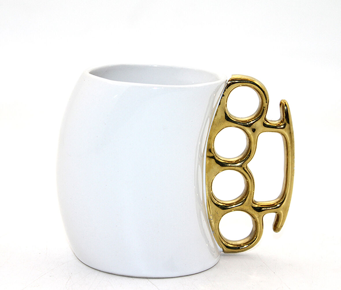 Porselen Tasarımlı Kupa Bardak Beyaz Renk