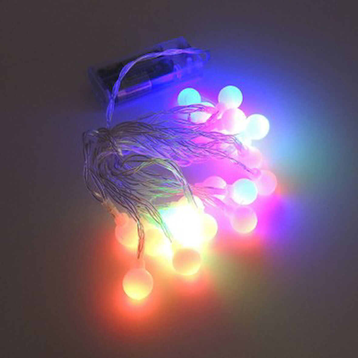 20 Led Beyaz Top Rgb Işık Pilli 2 Kademeli