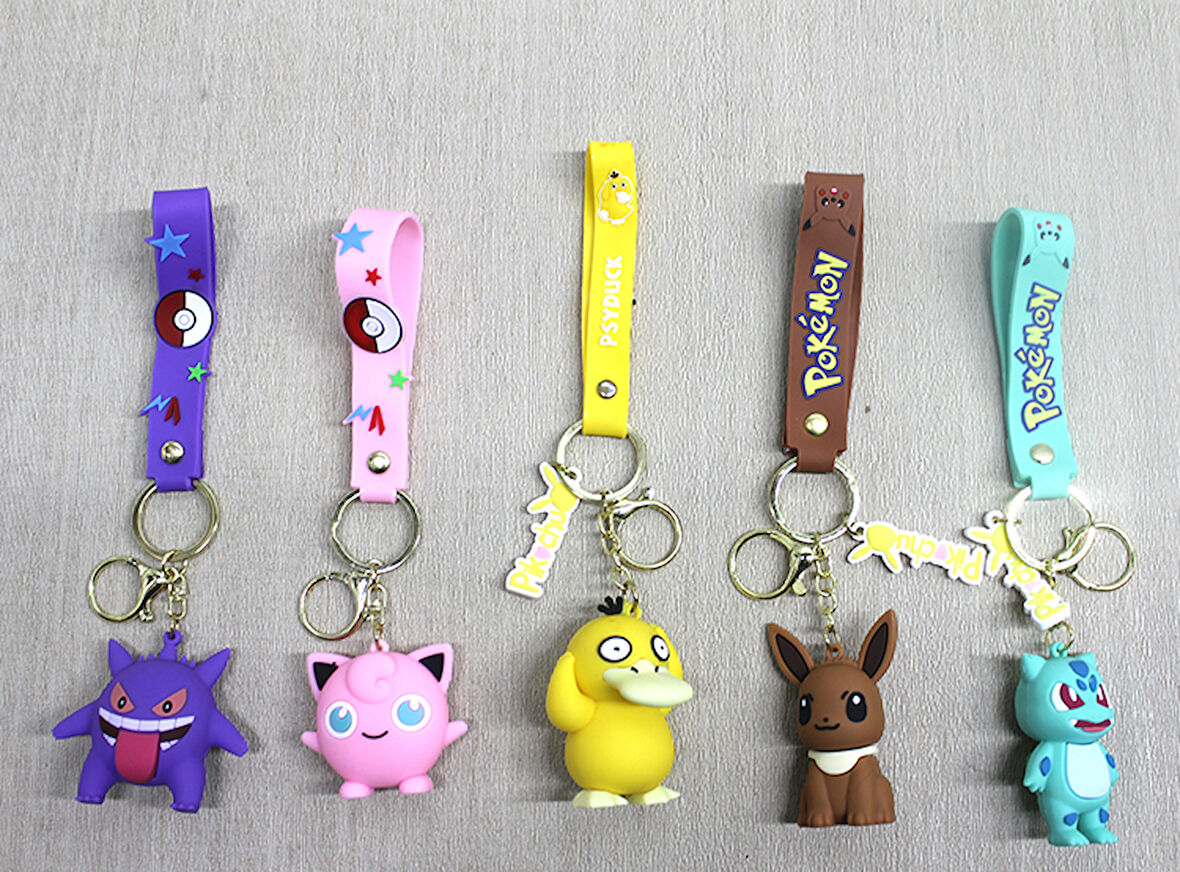 Pokemon Serisi Karışık Karakterler Silikon Anahtarlık