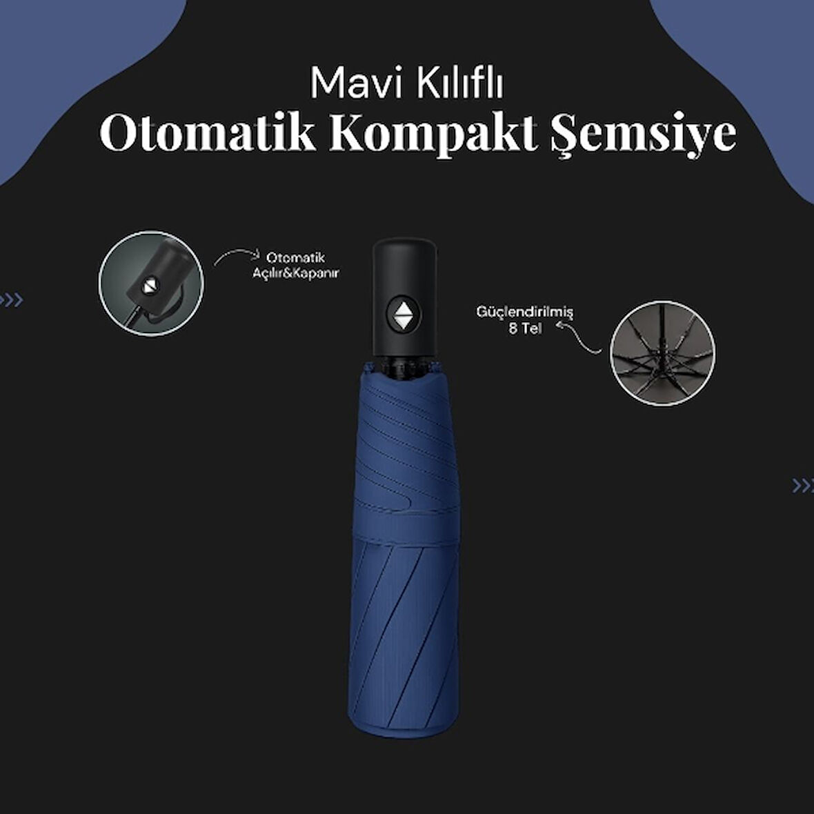 Kılıflı Otomatik Kompakt Şemsiye