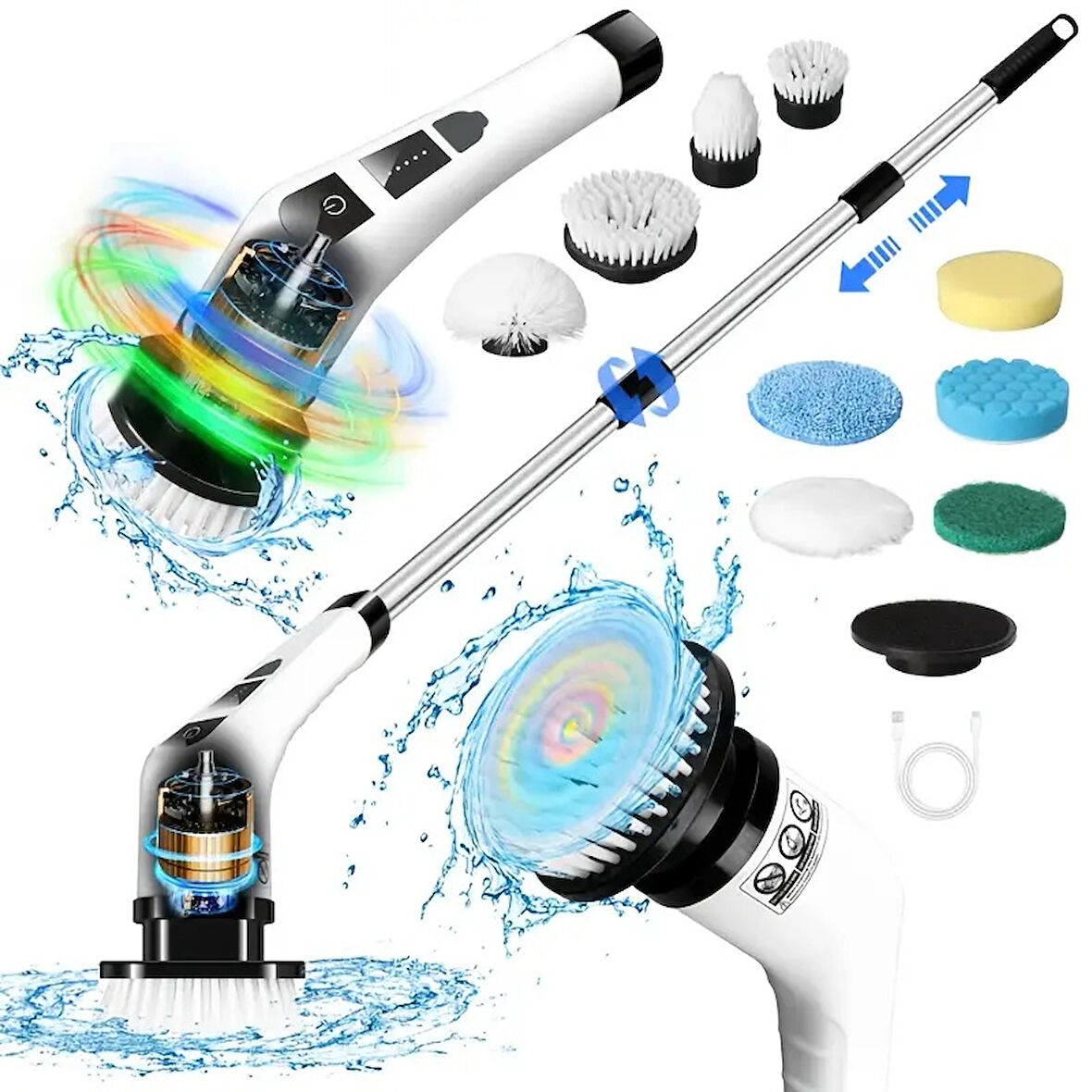 7 In 1 Kablosuz Elektrikli Temizlik Fırçası Seti