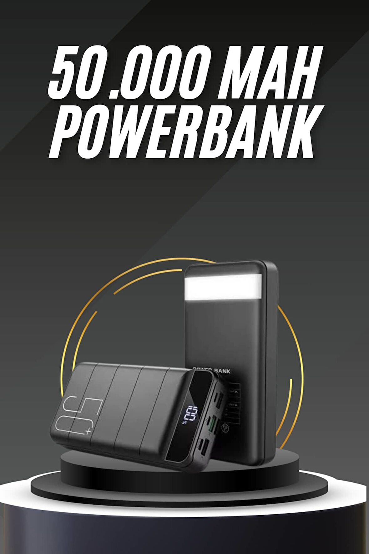 50.000 Mah Led Dijital Göstergeli Usb Çıkışı