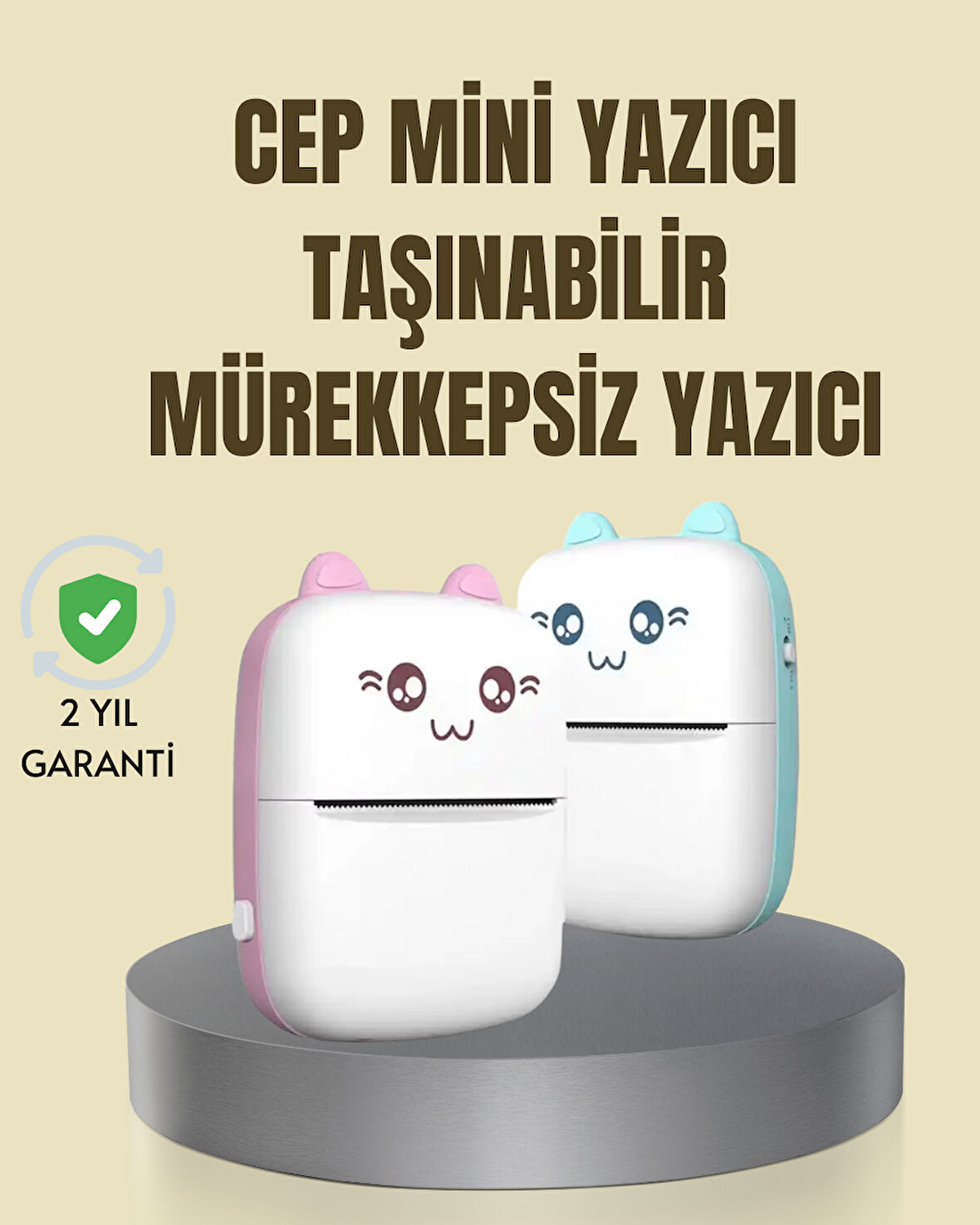 Taşınabilir Mini Termal Yazıcı 200 Dpi Bluetooth Bağlantılı