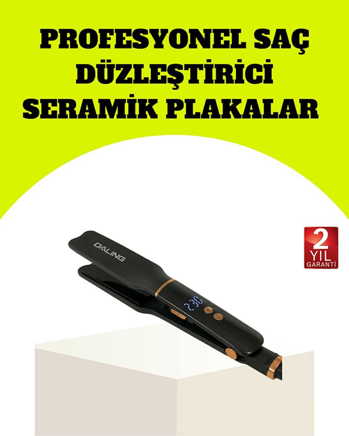 Saç Düzleştirici 30 Saniyede Isınma Hafif Ve Portatif Tasarım