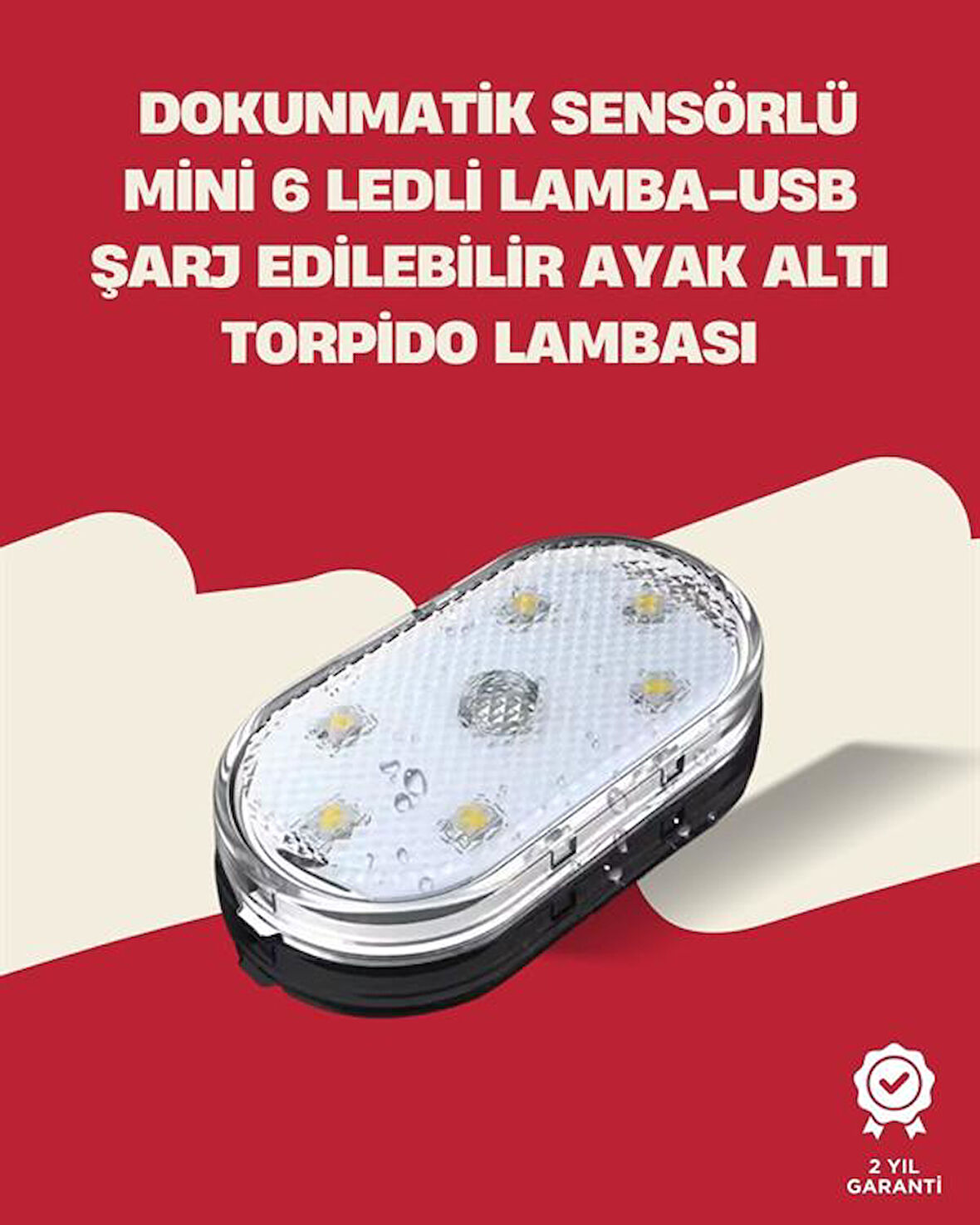 Uzun Ömürlü Lityum Bataryalı, Kompakt Araba İç Mekan Led Işıklar