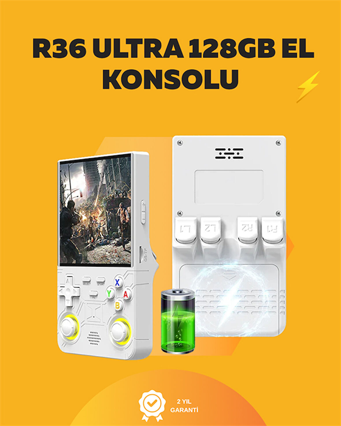 R36 Çift Joystickli Oyun Konsolu 2500Mah Bataryalı
