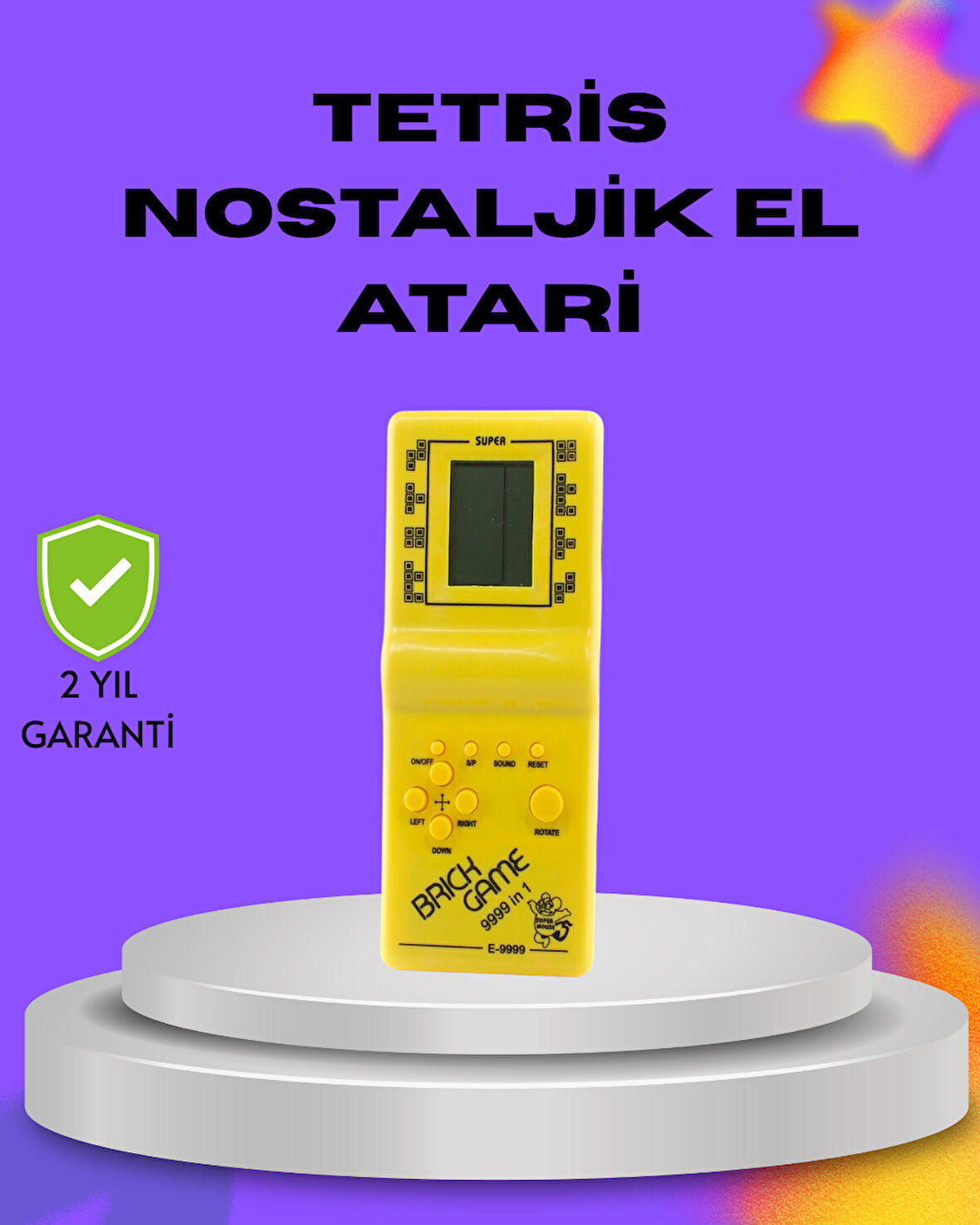 Klasik Tetris Oyunu El Konsolu – Taşınabilir Pil Ile Çalışan El Aterisi