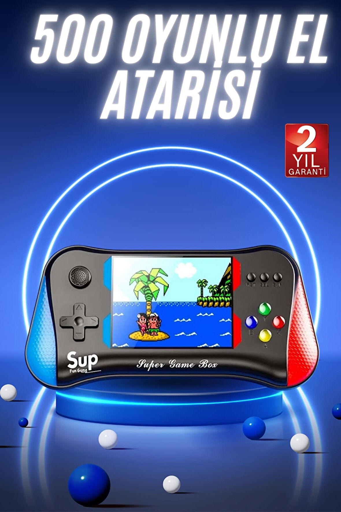 500 Oyunlu Sup Konsolu Taşınabilir Mini Gamepad 3,5 İnç Ekran