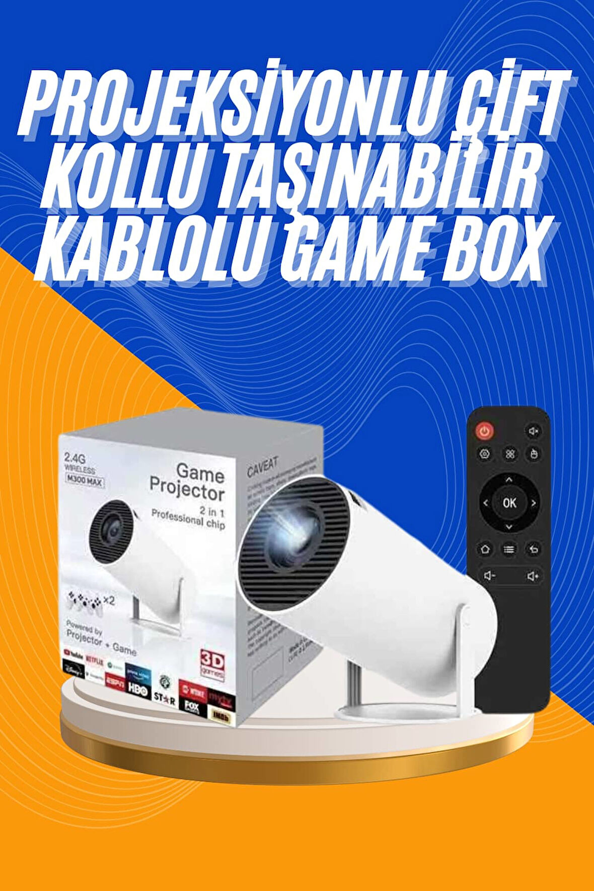 Projeksiyon Cihazı Video Oyun Konsolu 8 Gb Hafıza Lcd Ekran Kumandalı