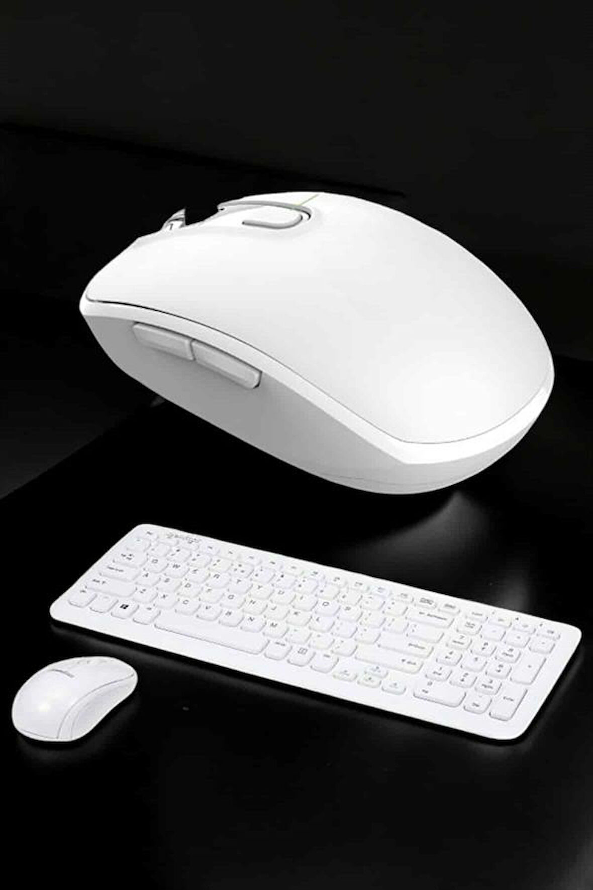 Beyaz Kablosuz Klavye Fare Seti Kablosuz Fare Usb Alıcı Pc Uyumlu