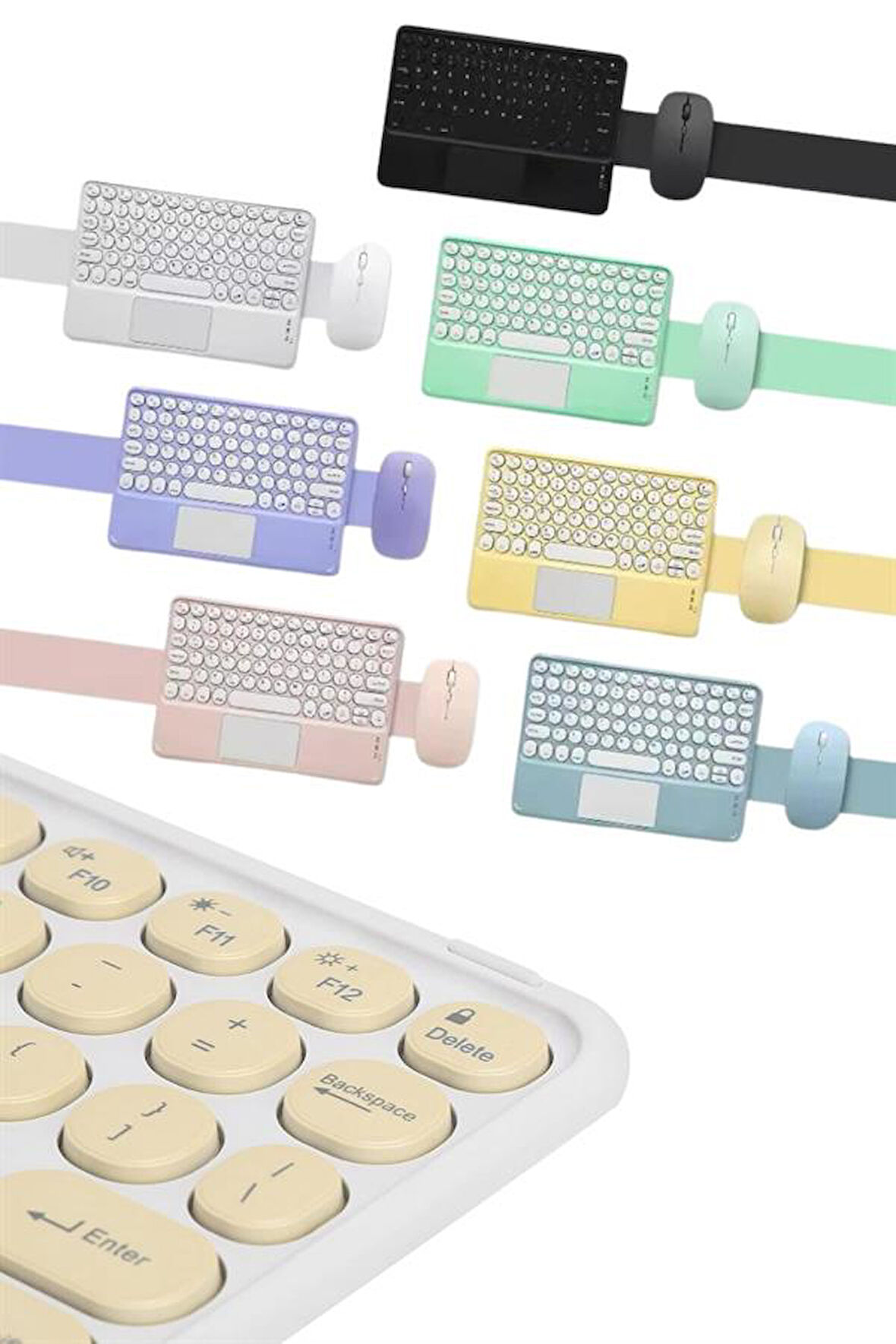 Bluetooth Touchpad Klavye 10.9 Inch Kablosuz Wifi Q Klavye Slim