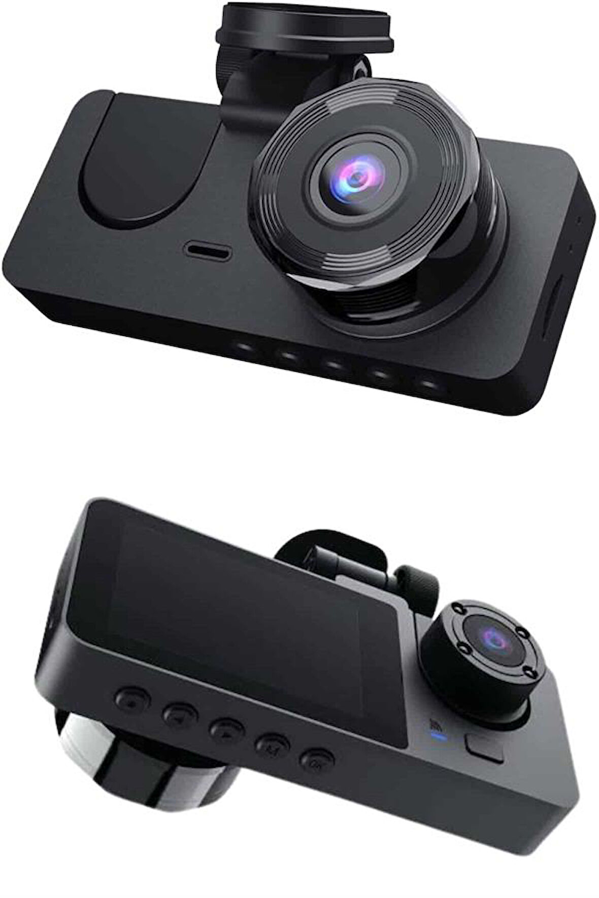 Yol Kayıt Araç Kamerası Hd Dvr 3 Kameralı 2.0In Ekranlı Ön İç Arka