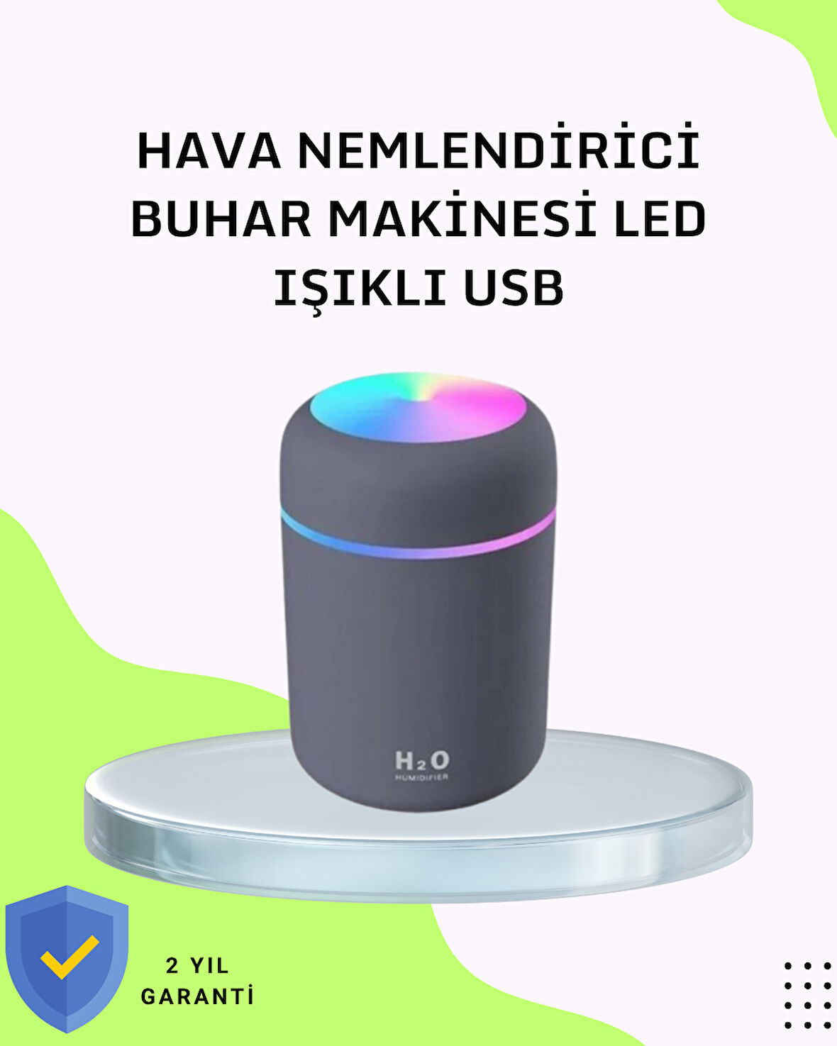 Taşınabilir Hava Nemlendirici – Renkli Işık Ve Usb Bağlantı