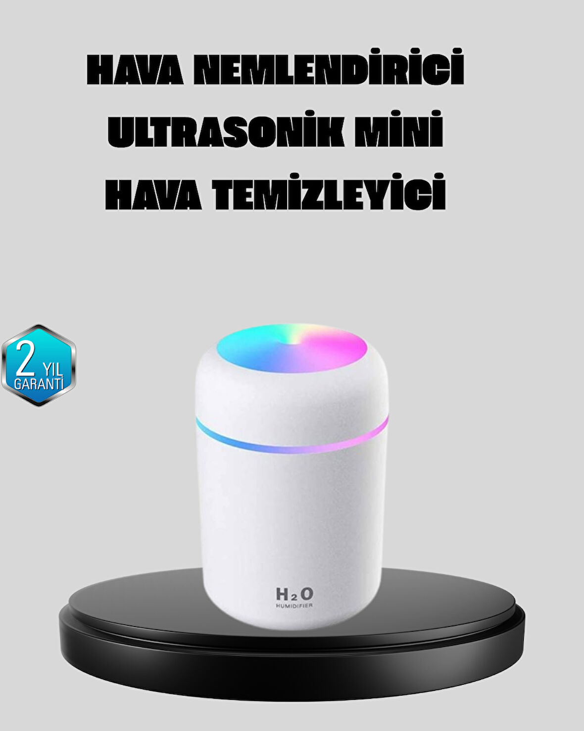 Taşınabilir Usb Mini Nemlendirici – Led Aydınlatmalı, Çift Püskürtme Modu