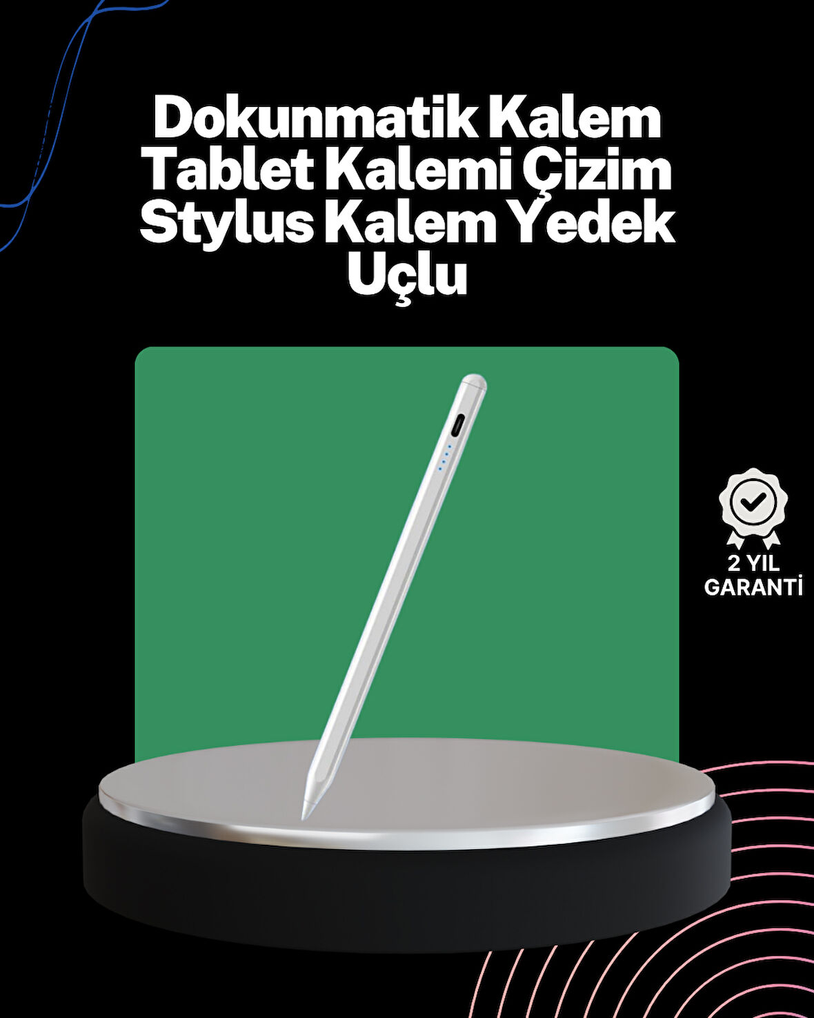 Akıcı Yazı Ve Çizim Için Eğim Sensörlü Dijital Kalem – 20 Saat Kesintisiz Kullanım
