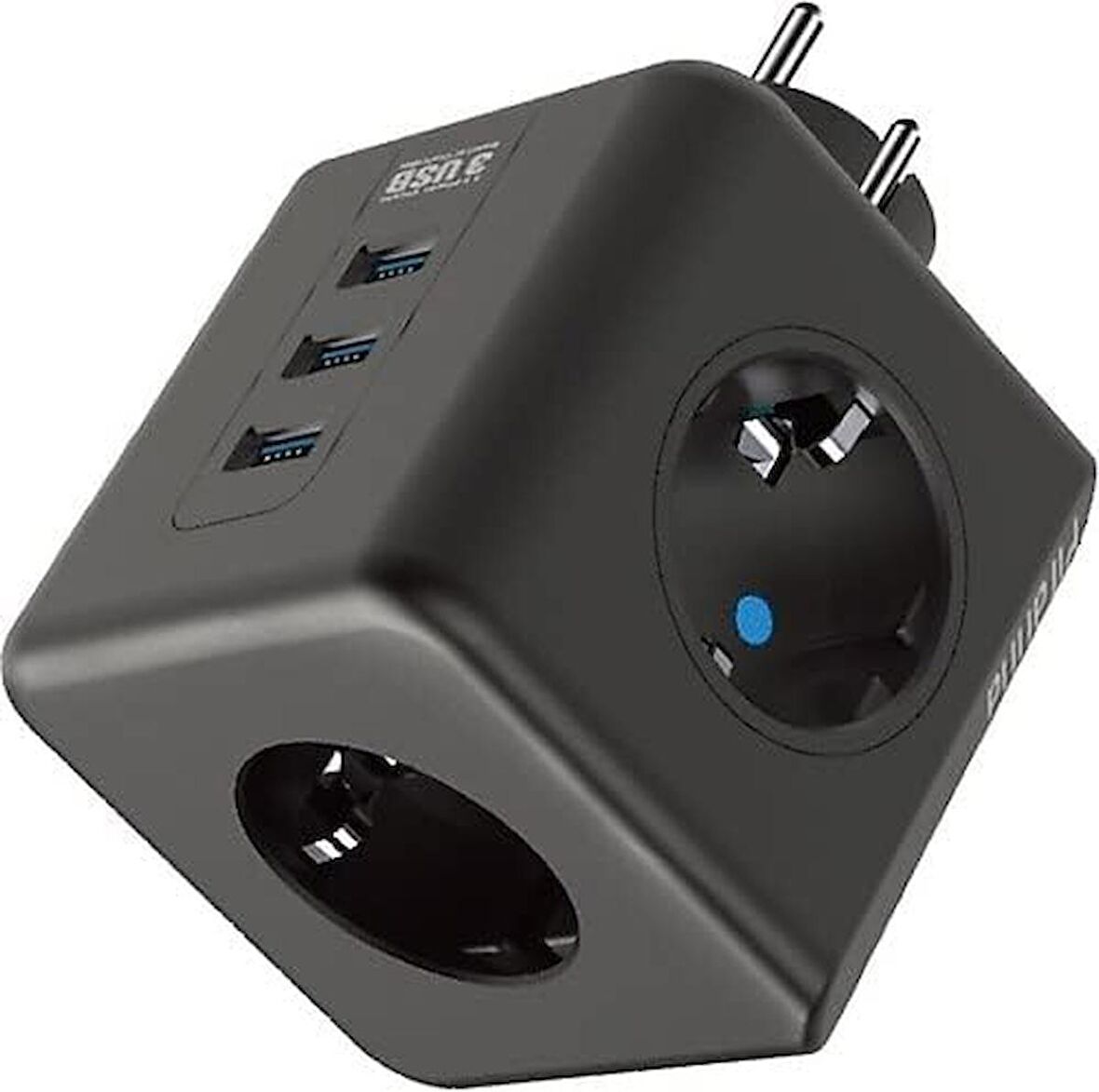 Termal Akım Korumalı Isıya Dayanıklı 3'lü Duvar Tipi Priz 3 X Usb, 3'lü Usb'li Küp Duvar Priz Ftr-09