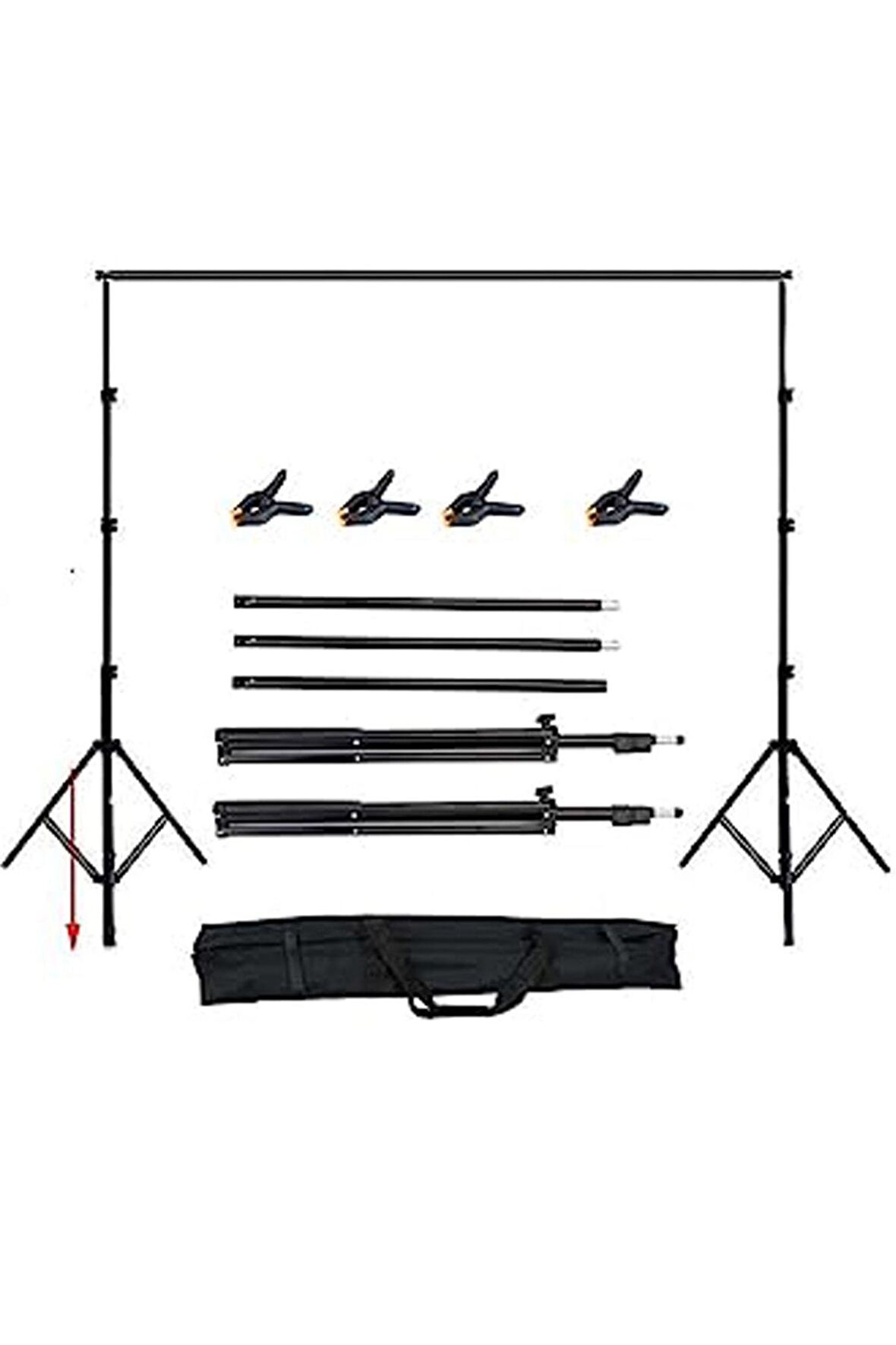 3x3m Backdrop Fon Standı Stüdyo Stand Kit Taşıma Çantalı Set 3x3 Metre Fon Stant