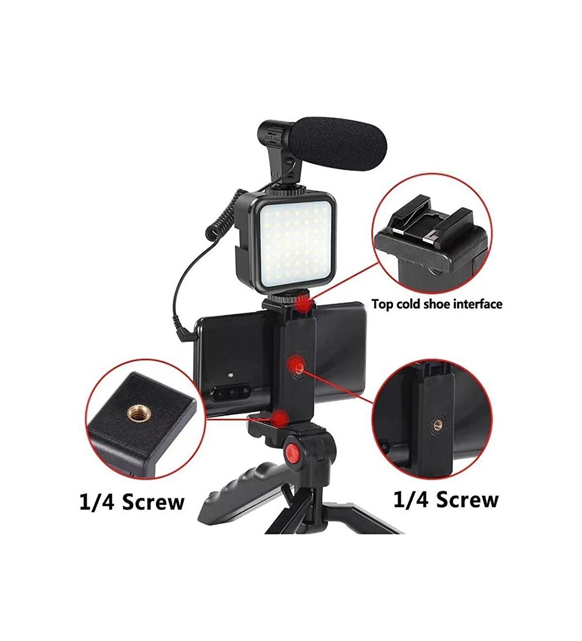 Fototek Ay-49 Video Making Kit Youtube Tiktok Işık Tripod Vlog Video Kayıt Işık Kumandalı Foto Video Işık