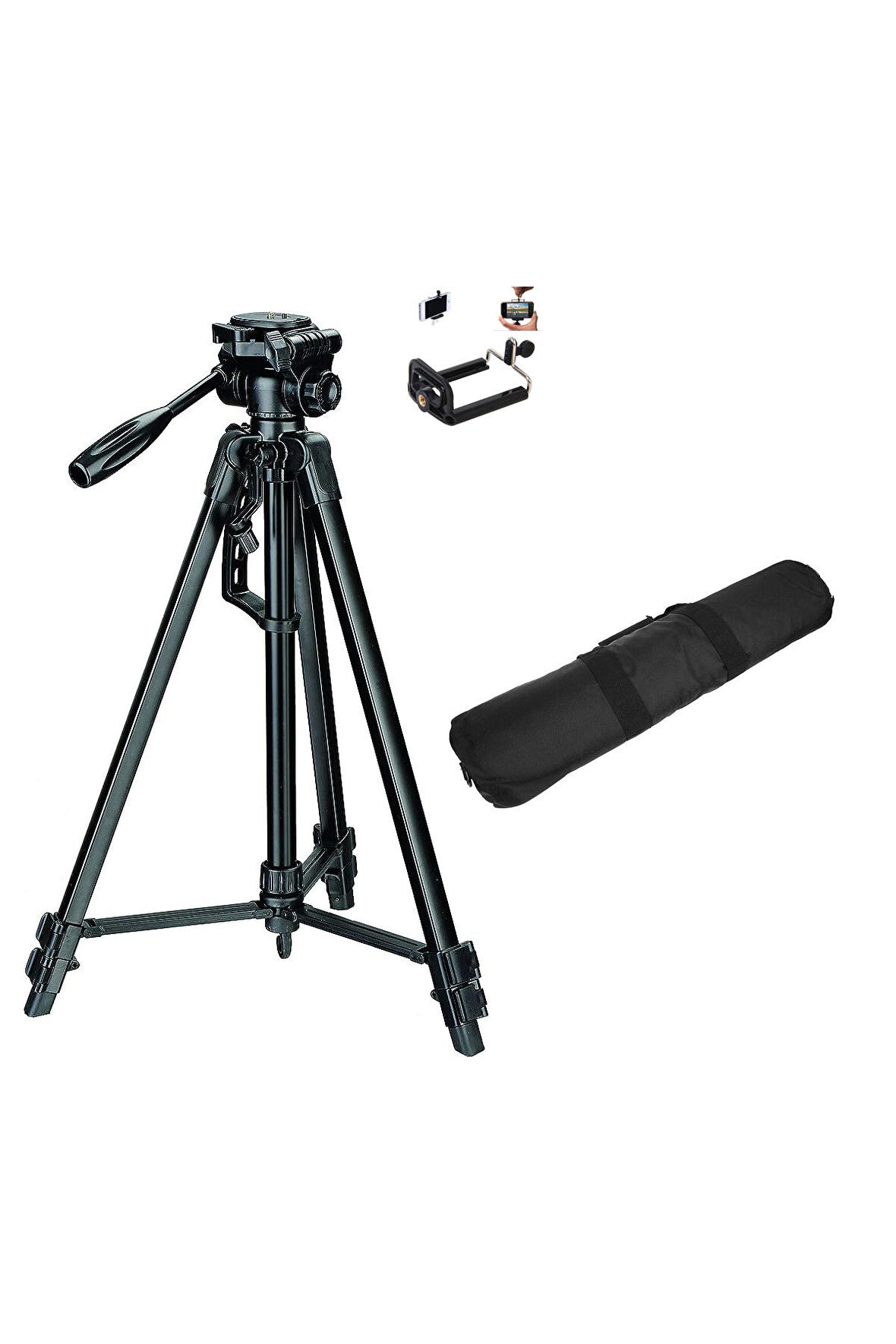 157cm Profesyonel Tripod Foto Kamera Tripod Telefon Tutuculu Pro HPR-403 Tripot 5 kg Kapasite