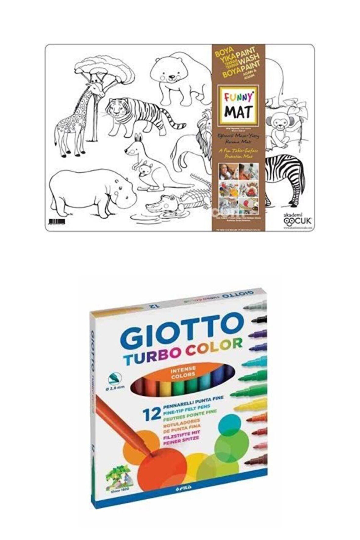 Funny Mat Vahşi Hayvanlar 12li Keçeli Kalem Giotto