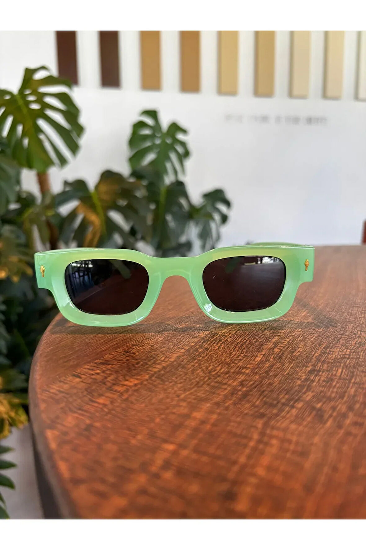 Funny Neon Yeşil Eğlenceli güneş Gözlüğü Neon Yeşil Siyah Cam Unisex