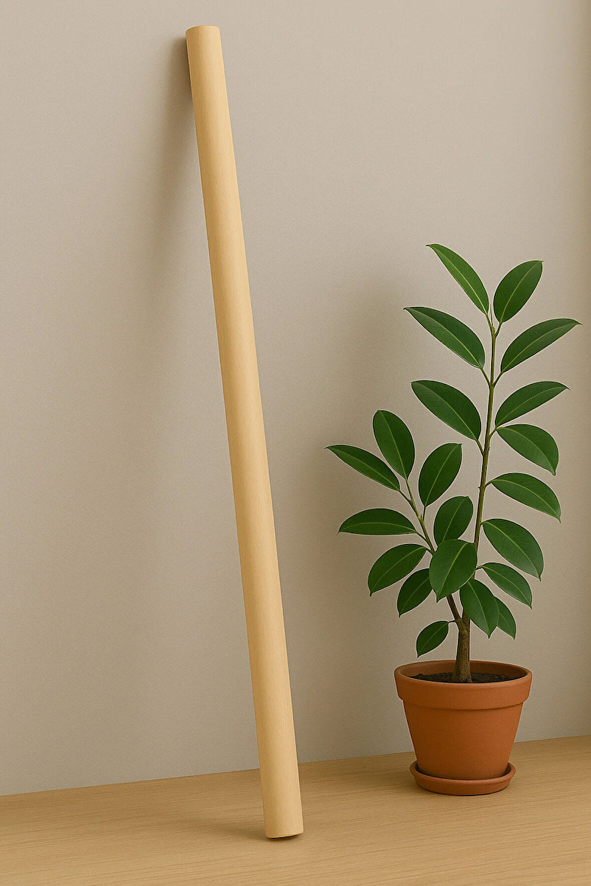 145 cm Uzunluk 30 mm Kalınlık Ahşap Pürüzsüz Yuvarlak Çubuk, Çok Amaçlı, Sağlam, Hobi Çubuğu