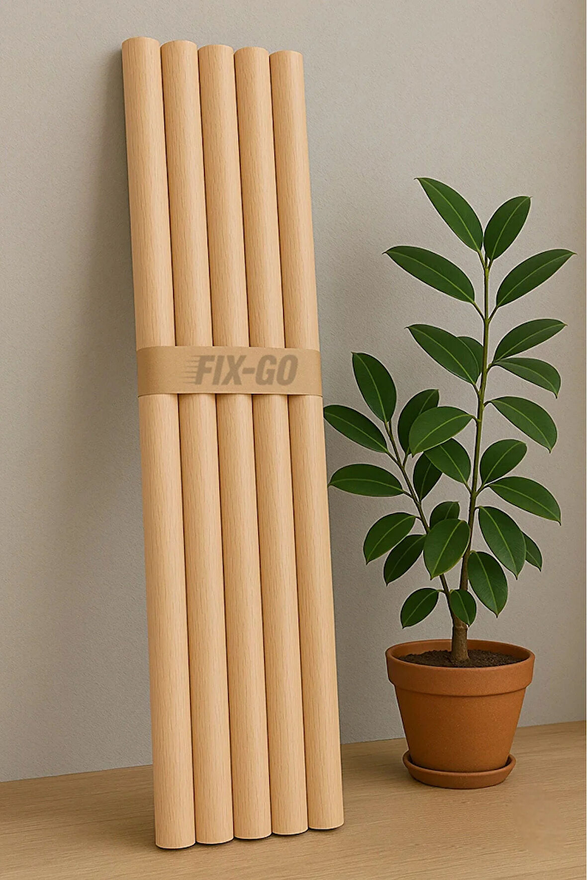 50 cm Uzunluk 30 mm Kalınlık Ahşap Pürüzsüz Yuvarlak Çubuk 5 Adet, Çok Amaçlı, Sağlam, Hobi Çubuğu