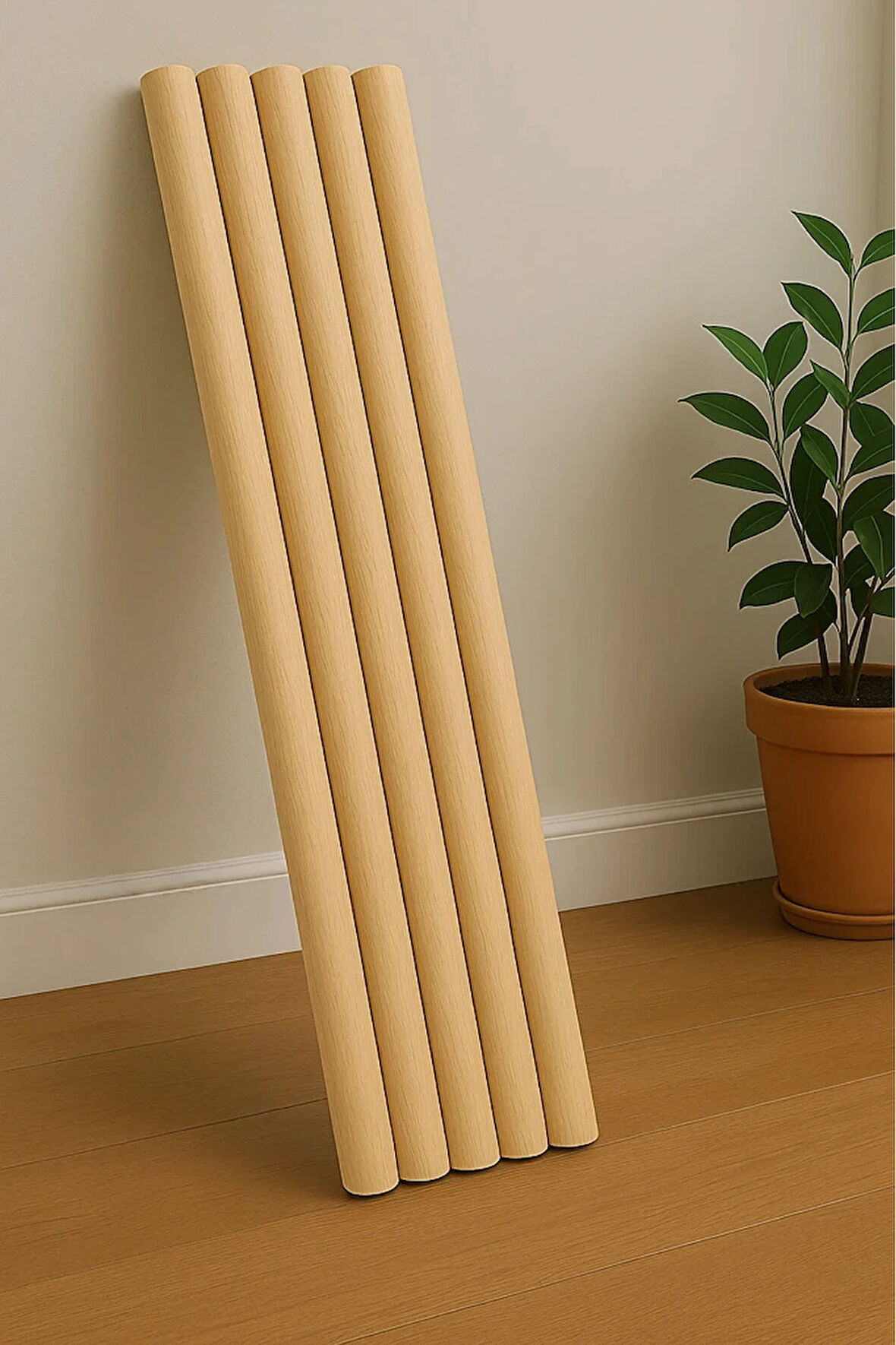 145 cm Uzunluk 30 mm Kalınlık Ahşap Pürüzsüz Yuvarlak Çubuk 5 Adet, Çok Amaçlı, Sağlam, Hobi Çubuğu