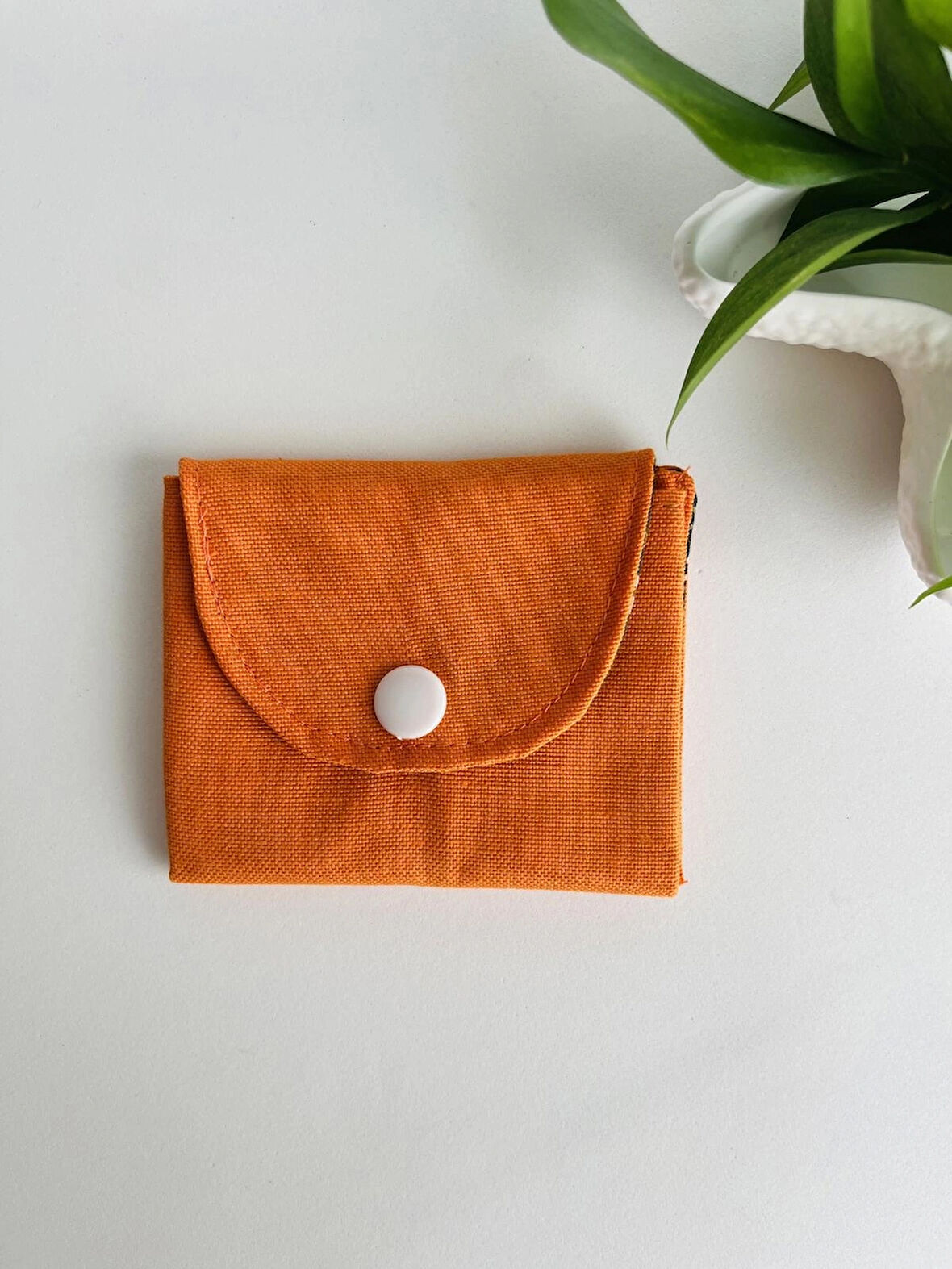 Premium El Yapımı Keten Kumaş Mini 3 Bölmeli Cüzdan 11x9 cm – Çok Amaçlı Kadın Aksesuar