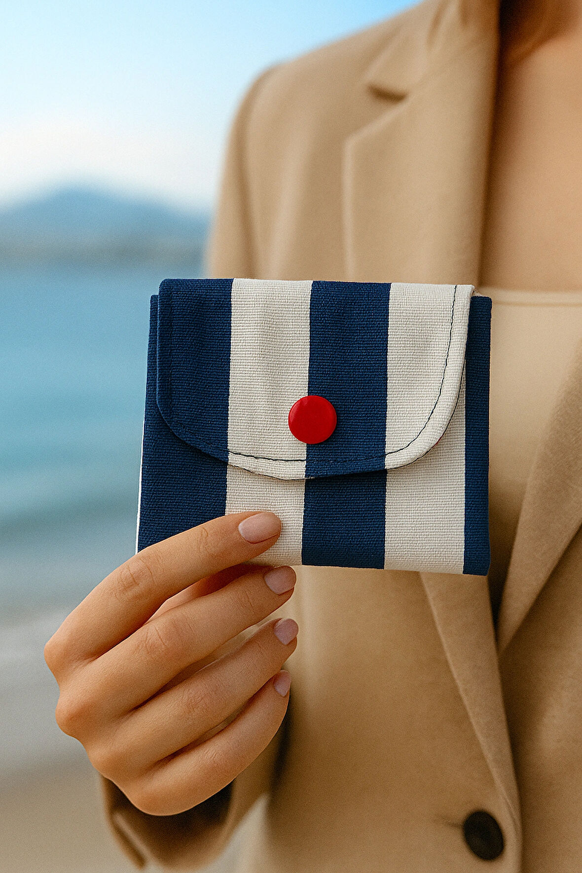 Premium El Yapımı Keten Kumaş Mini 3 Bölmeli Cüzdan 11x9 cm – Çok Amaçlı Kadın Aksesuar