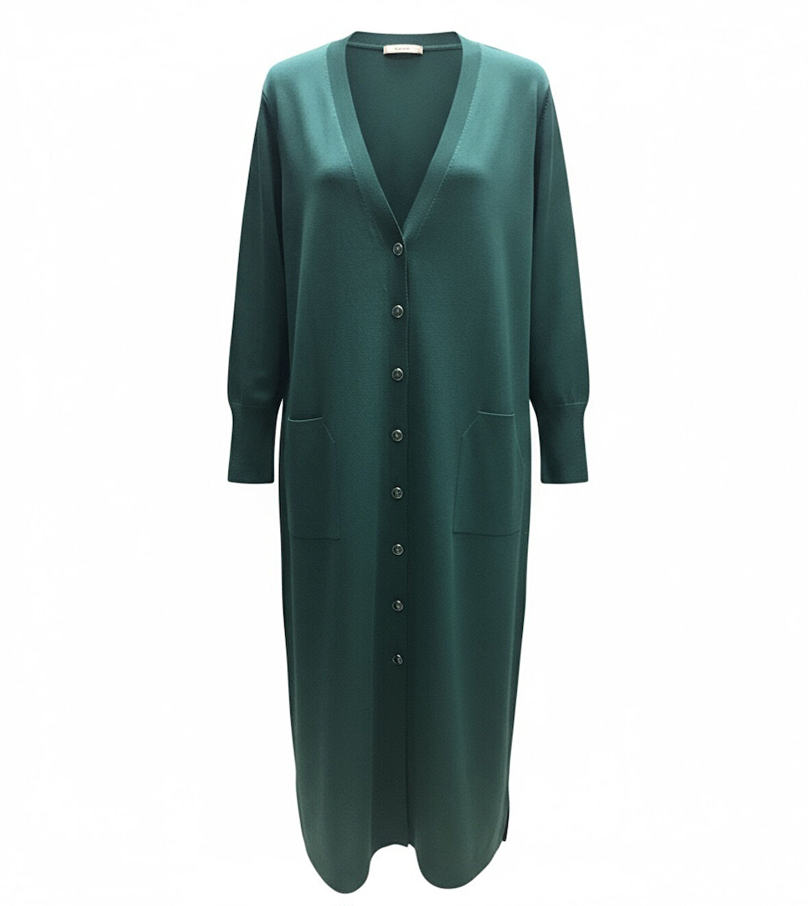 KADIN ÖNÜ DÜĞMELİ V YAKA CEPLİ MEVSİMLİK HIRKA