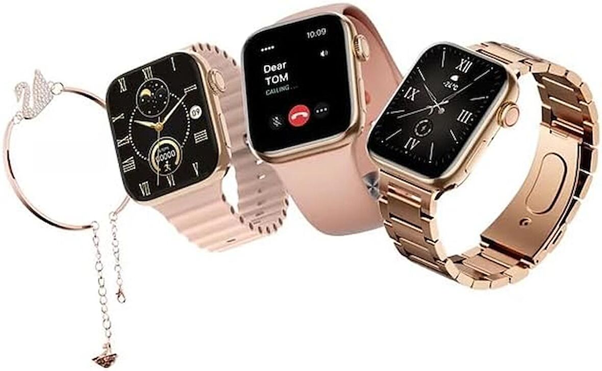 Kadın Akıllı Saat Smart Watch G9 Mini Flamingo Kolye Hediyeli IOS ve Android Uyumlu 41 mm 2.2inç
