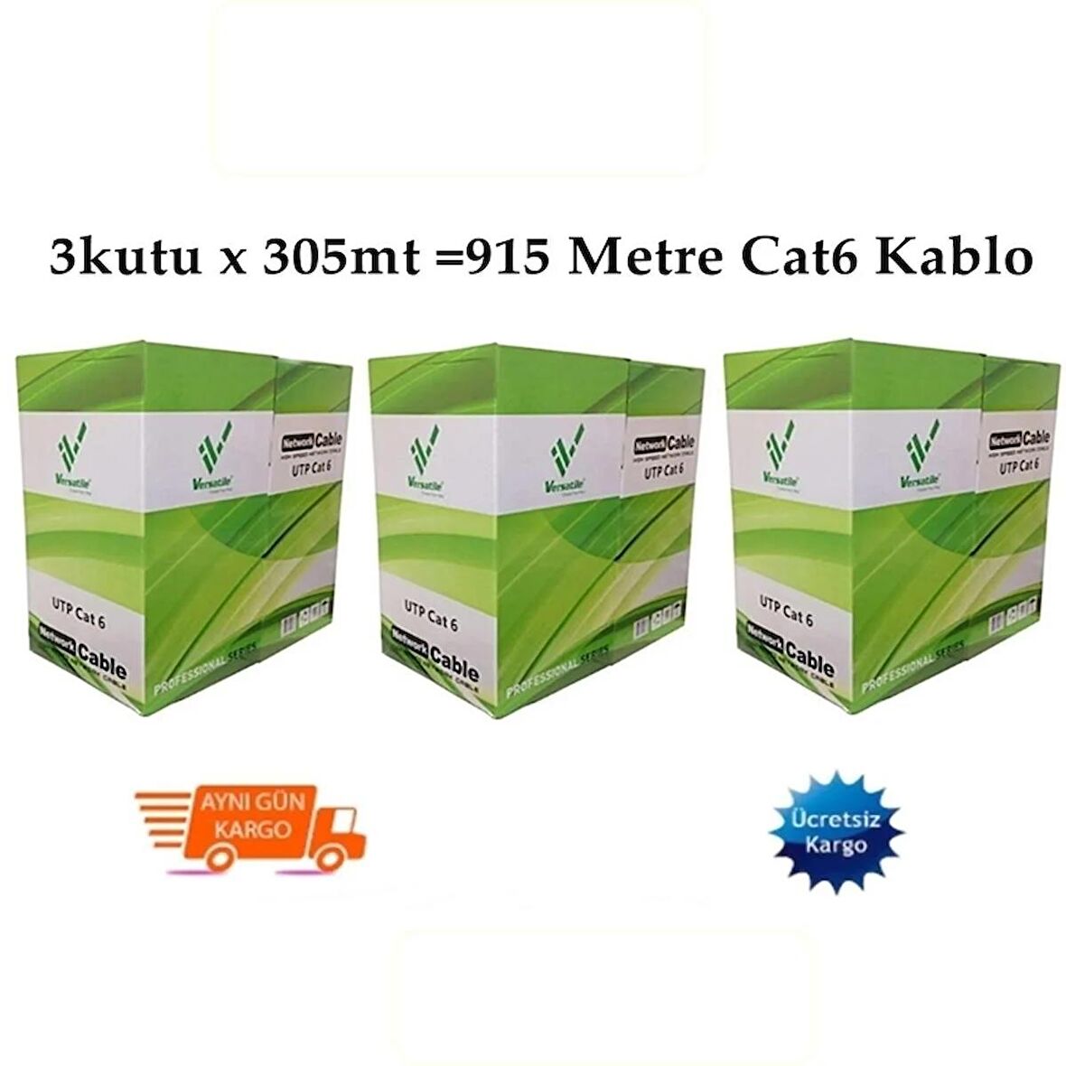 Cat6 905 Metre Versatile 1 Kalite Ethernet Kablosu 