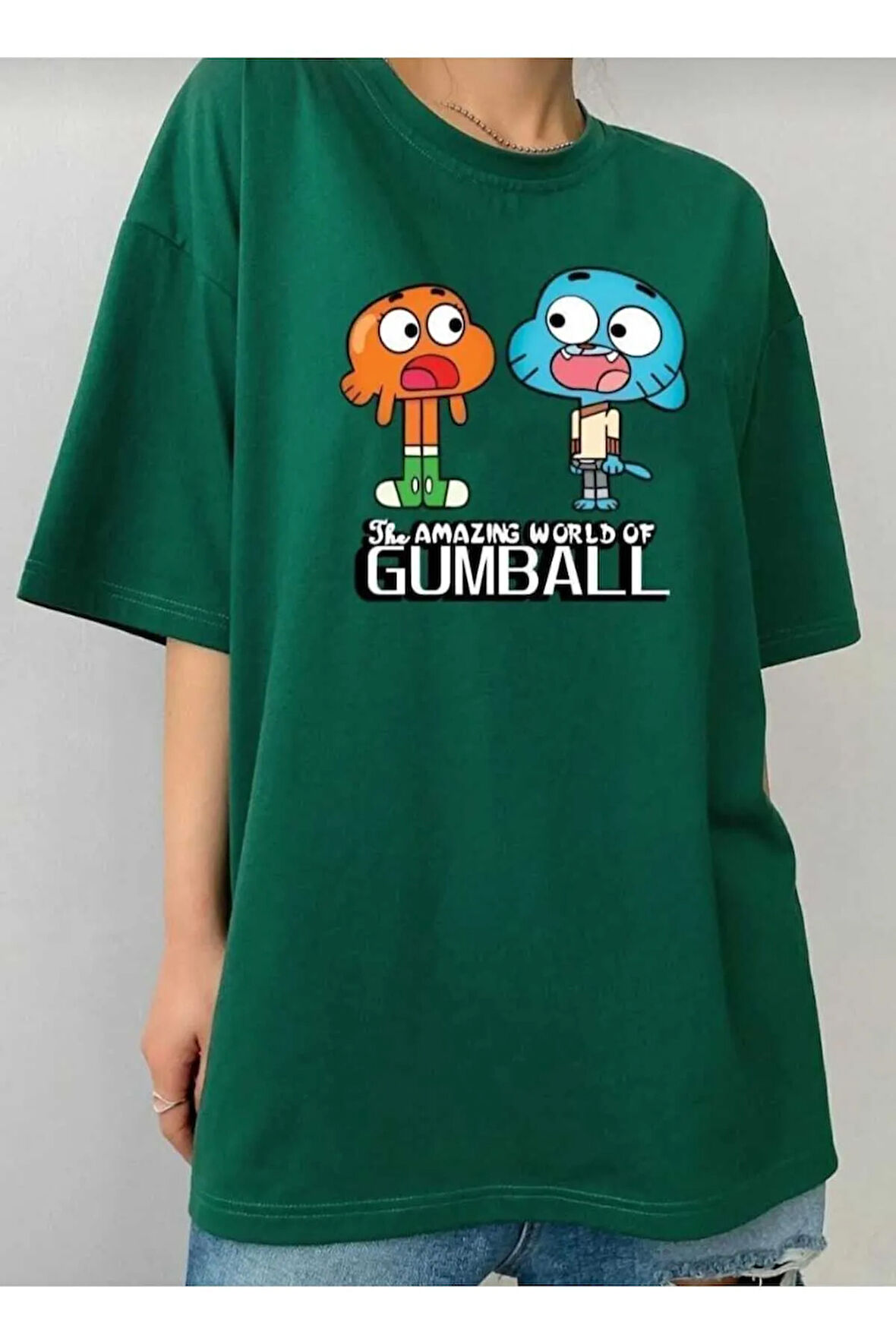 çizgi film karakterleri  baskılı oversize basic o yaka unisex t-şhirt