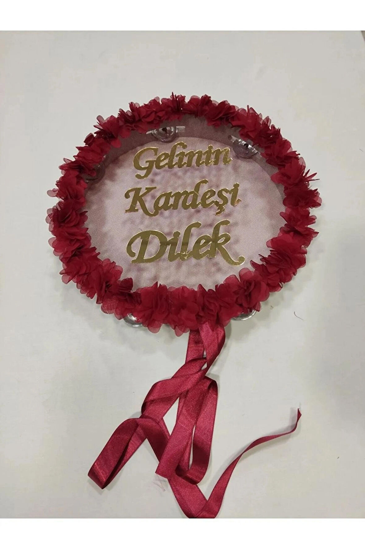  Gelinin Kardeşine Özel Lazer Güllü Kına Tefi Kına Malzemeleri Zilli Def Çalgılı