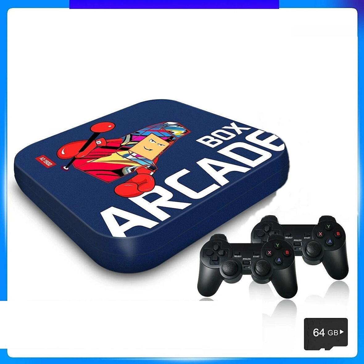 Retro Arcade Oyun Konsolu PS1/PSP/N64-4K HD Destekli Mavi Renk Nostaljik Oyun Keyfi