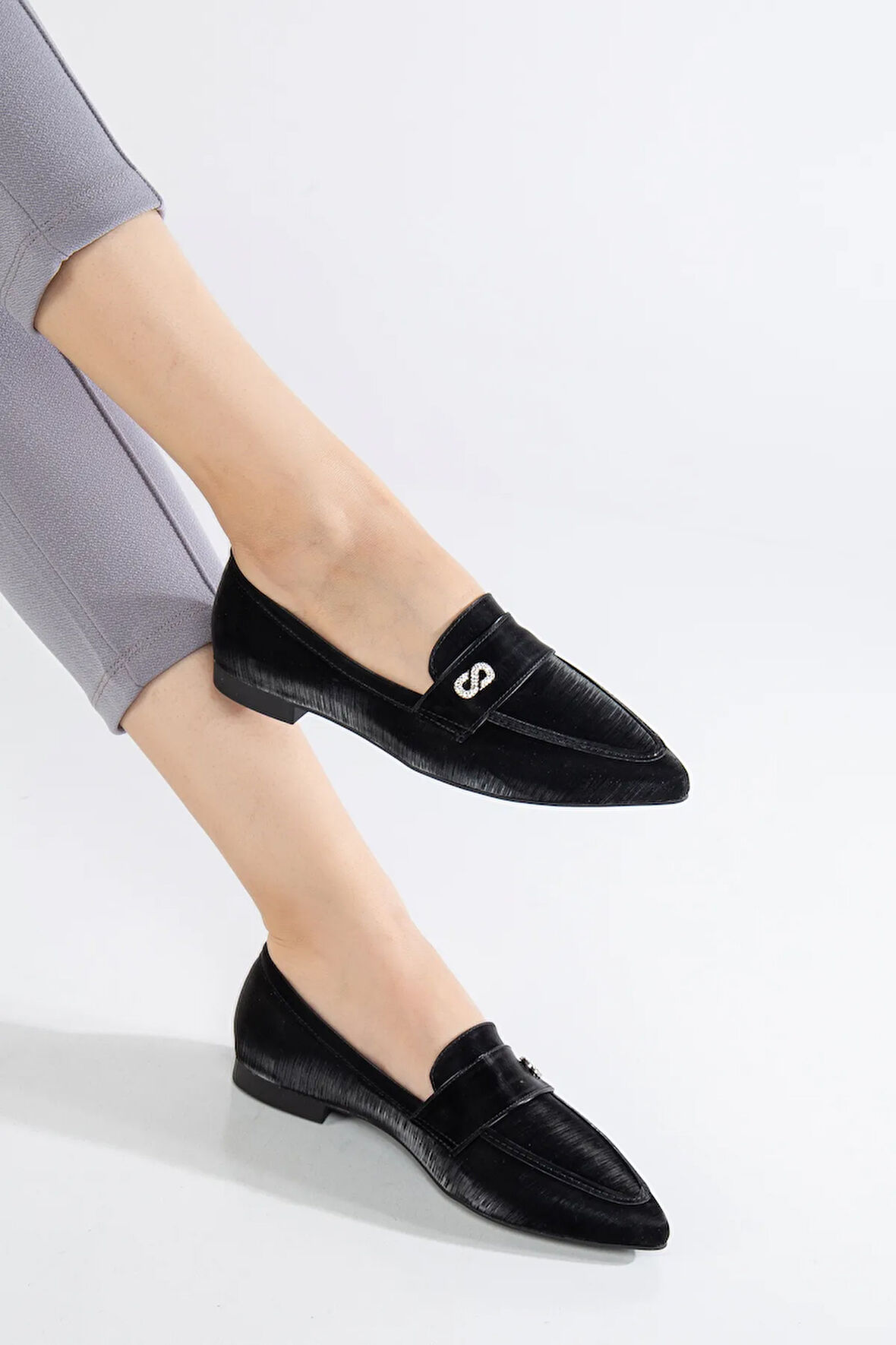 Kadın Siyah Loafer Babet