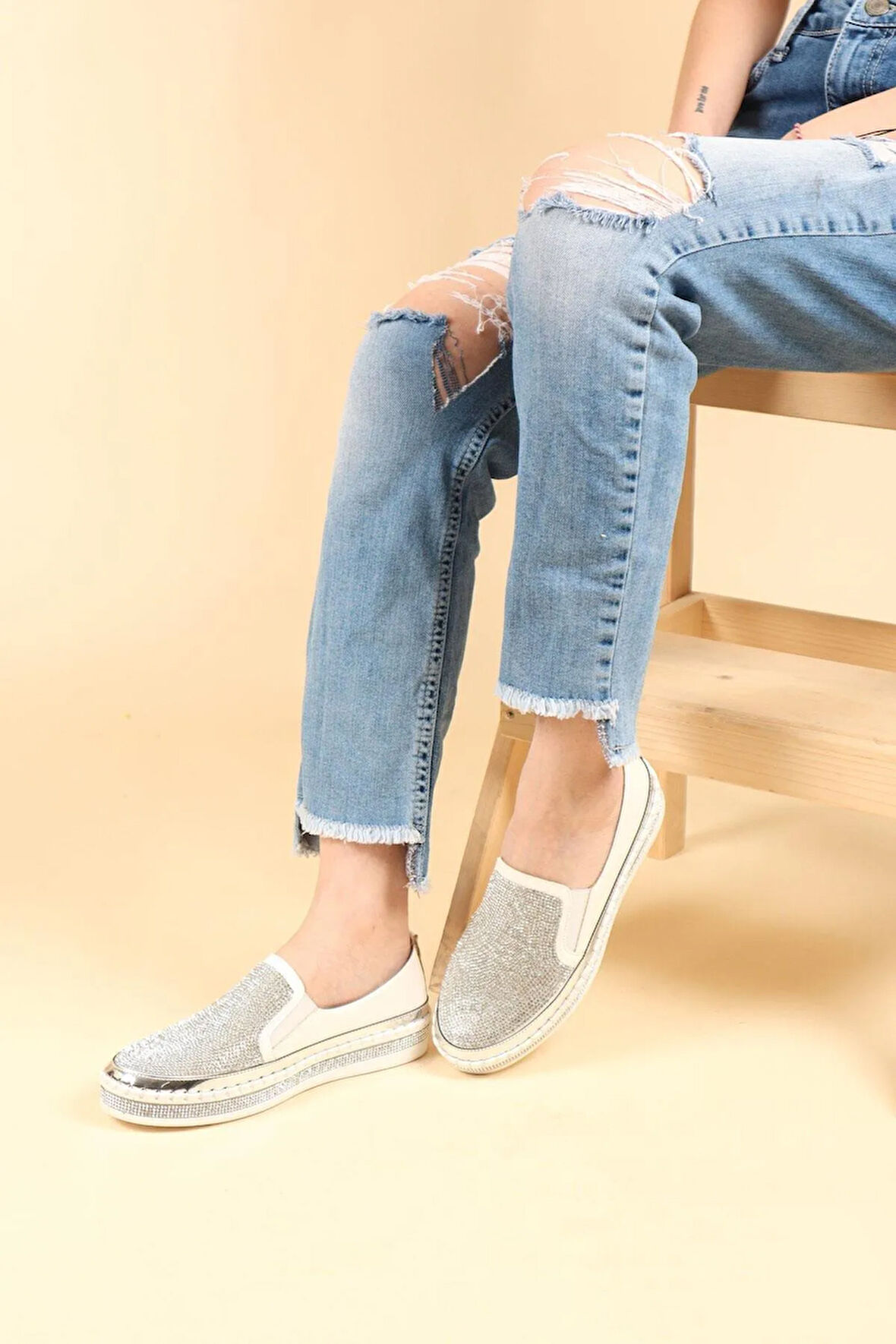 Taşlı Şık Kadın Günlük Babet SP-1456