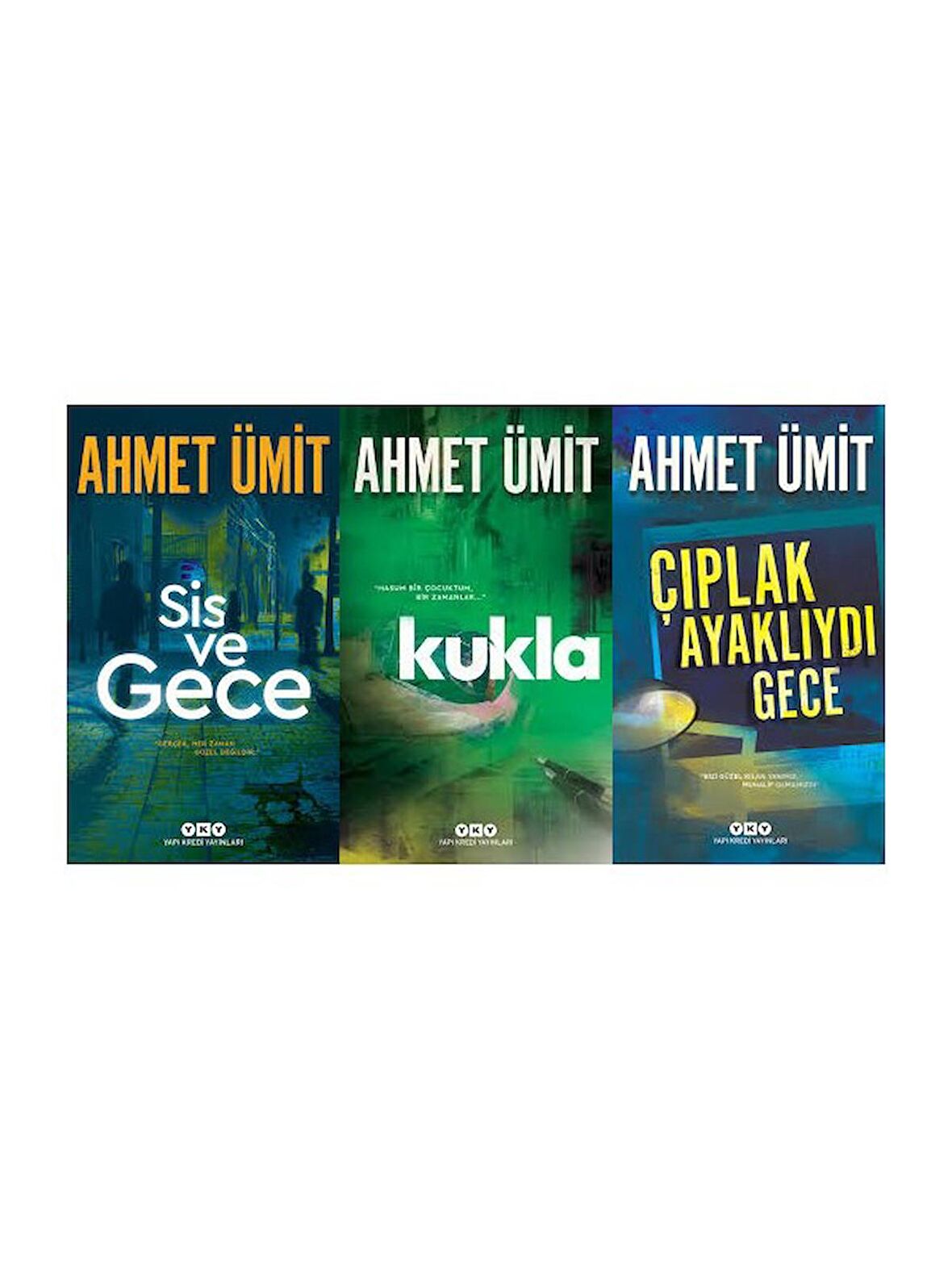 Ahmet Ümit 3 Kitap Set (Sis ve Gece- Kukla- Çıplak Ayaklıydı Gece)