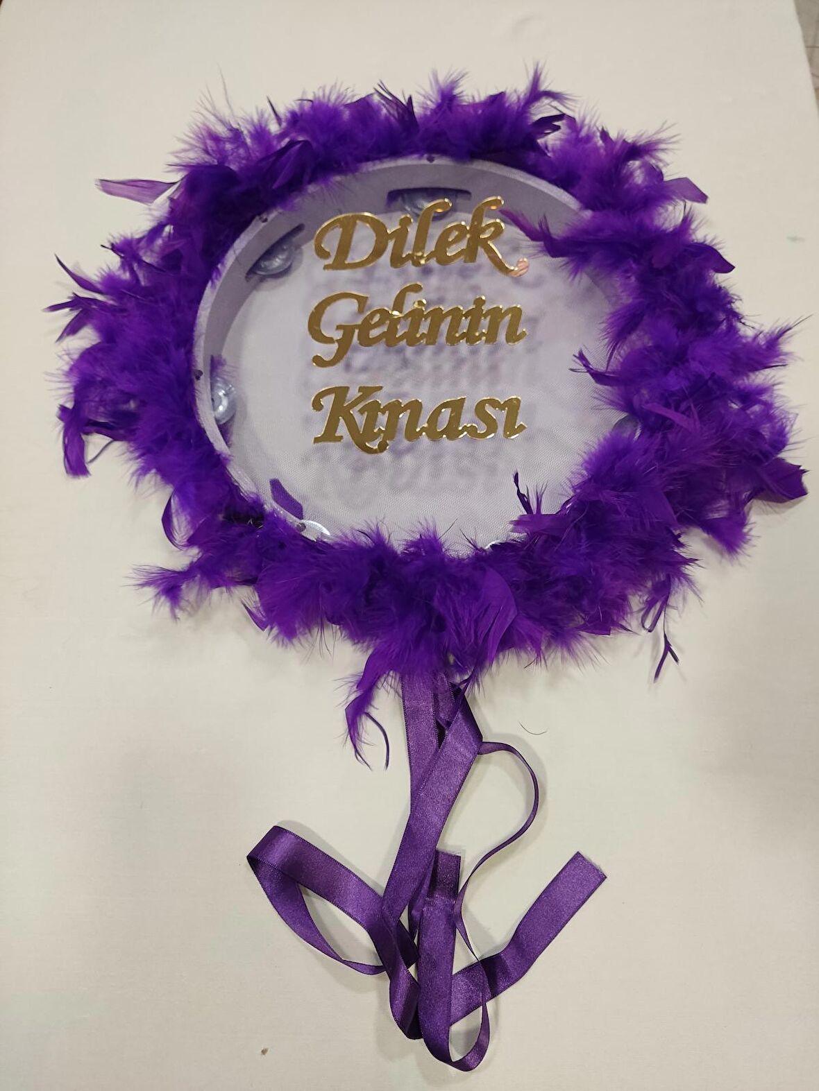 İsme Özel Otrişli Pleksi Süslü Deri Tef Kına Gecesi Gelin Tefi Vurmalı Çalgı Müzik Aleti