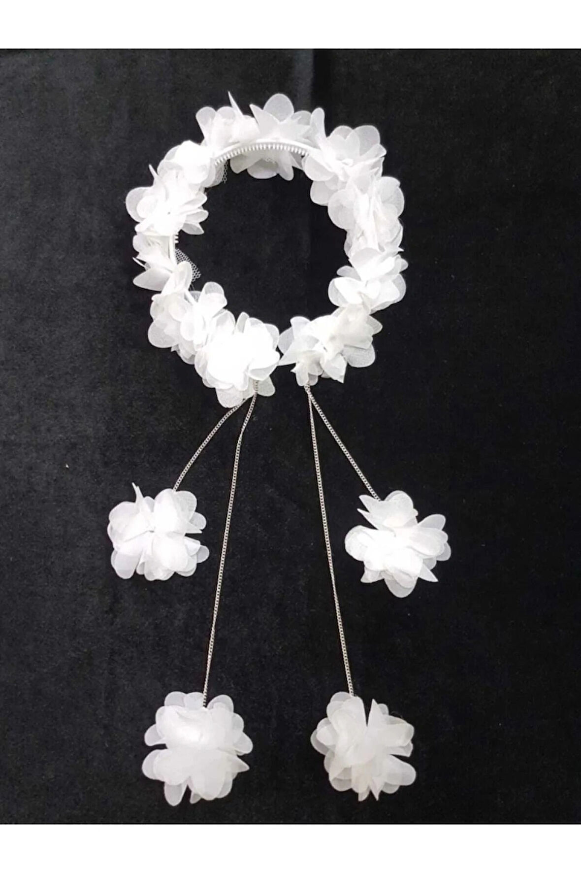 Sarkan Küpeli Lohusa Tacı Gelin Tacı Kına Tacı Ekru